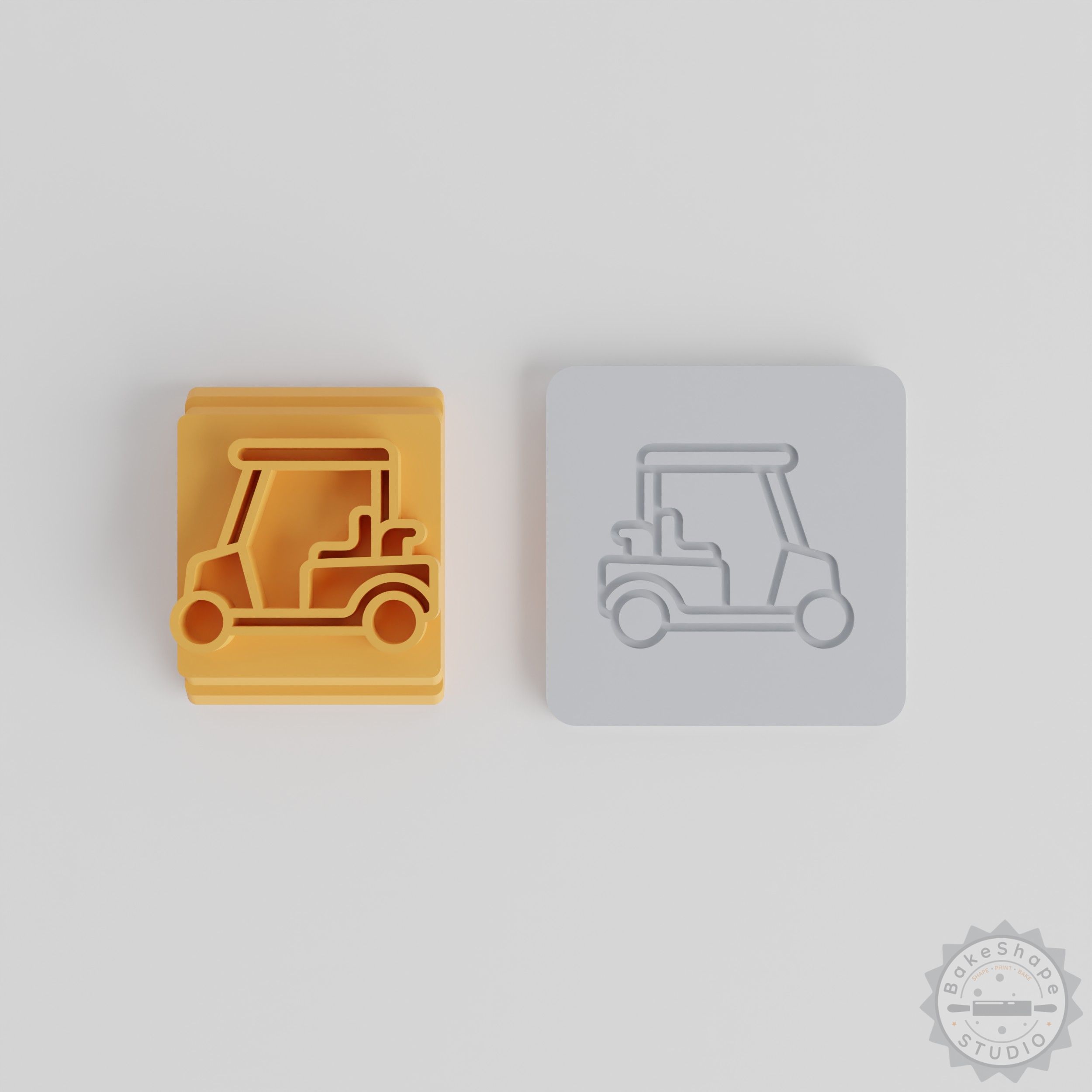 Golf Caddy Stamp Set for Clay and Fondant, 5 Motif Sizes, Ideal for Cookies and Crafts