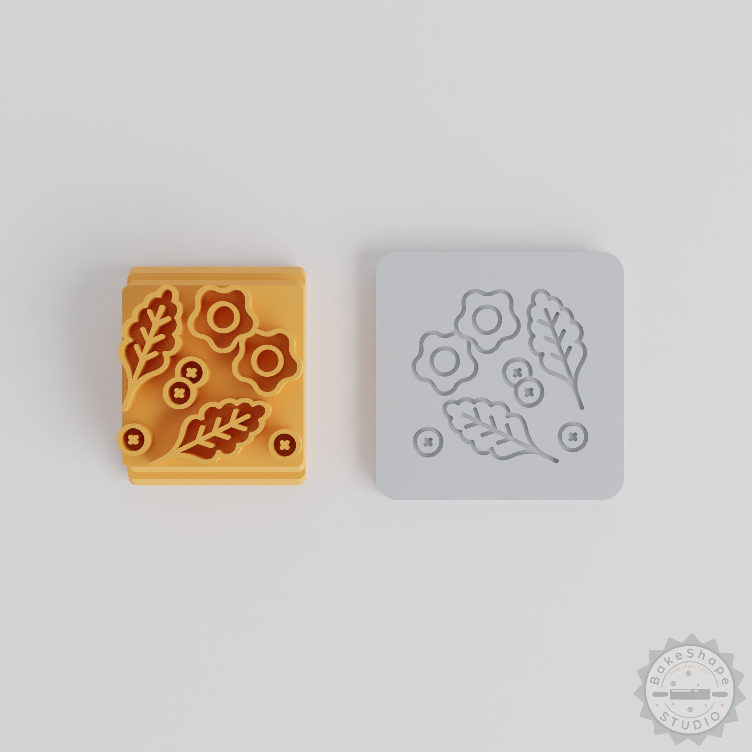 Festive Culinary Stamp Set, 5 Sizes, Food Motif for Clay, Cookies, Fondant