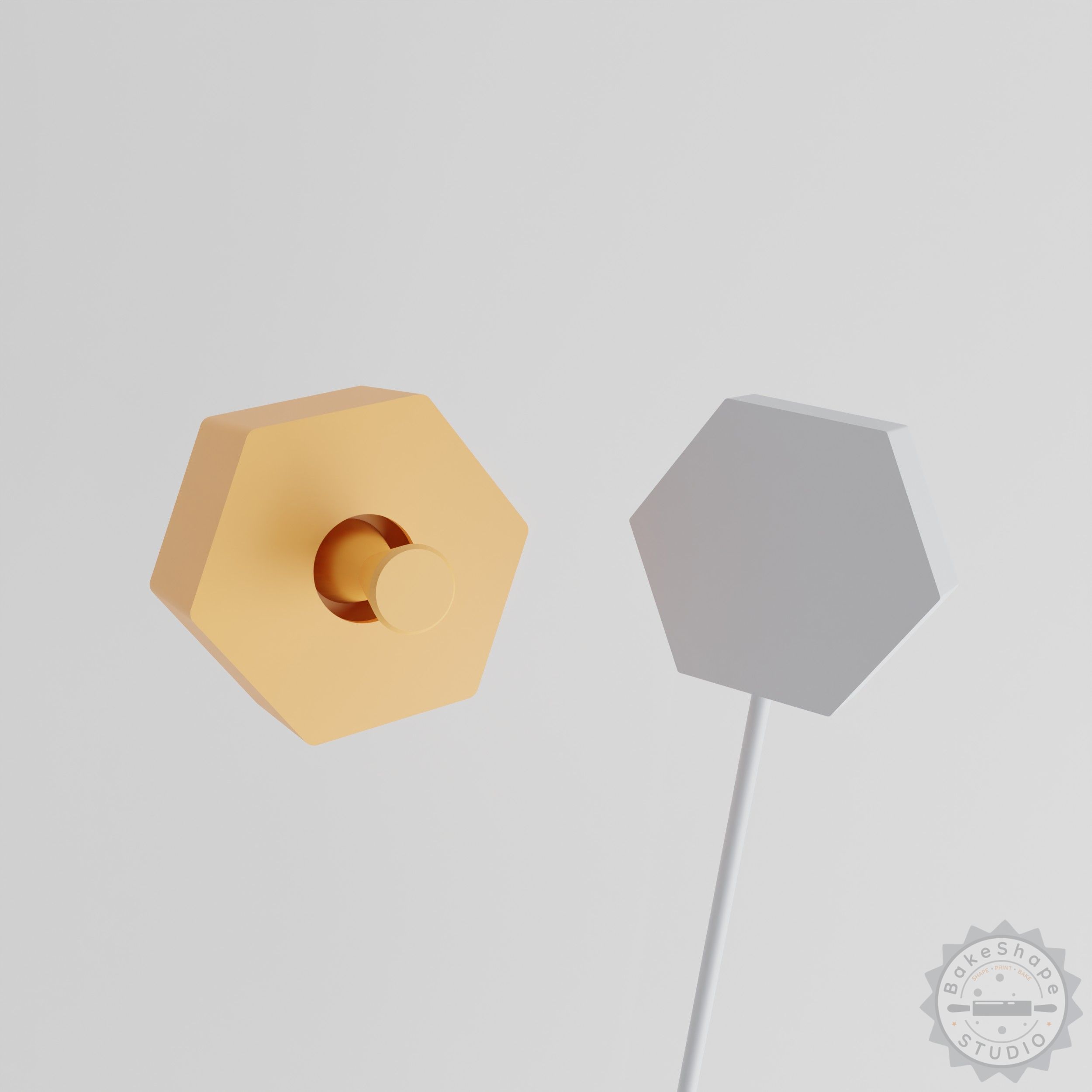 Hexagon Cake Pop Mold, Geometric Six Sides 2-Piece Baking Set