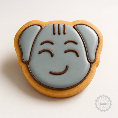 Decorated example 1 of Smart Shape Cutter & Stamp Set, Cookie & Fondant Tool with 3 Sizes, Savvy Doggy Design