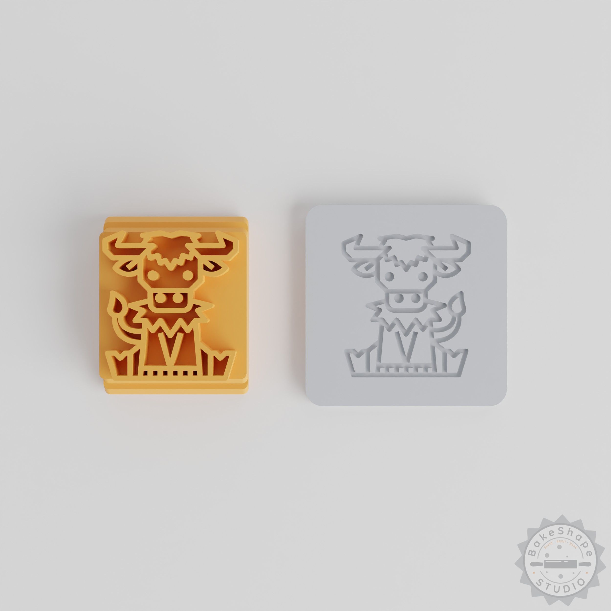 Bison Stamp Tile Set, 5 Sizes, Animal Wildlife Design, Perfect for Clay, Cookies, Fondant