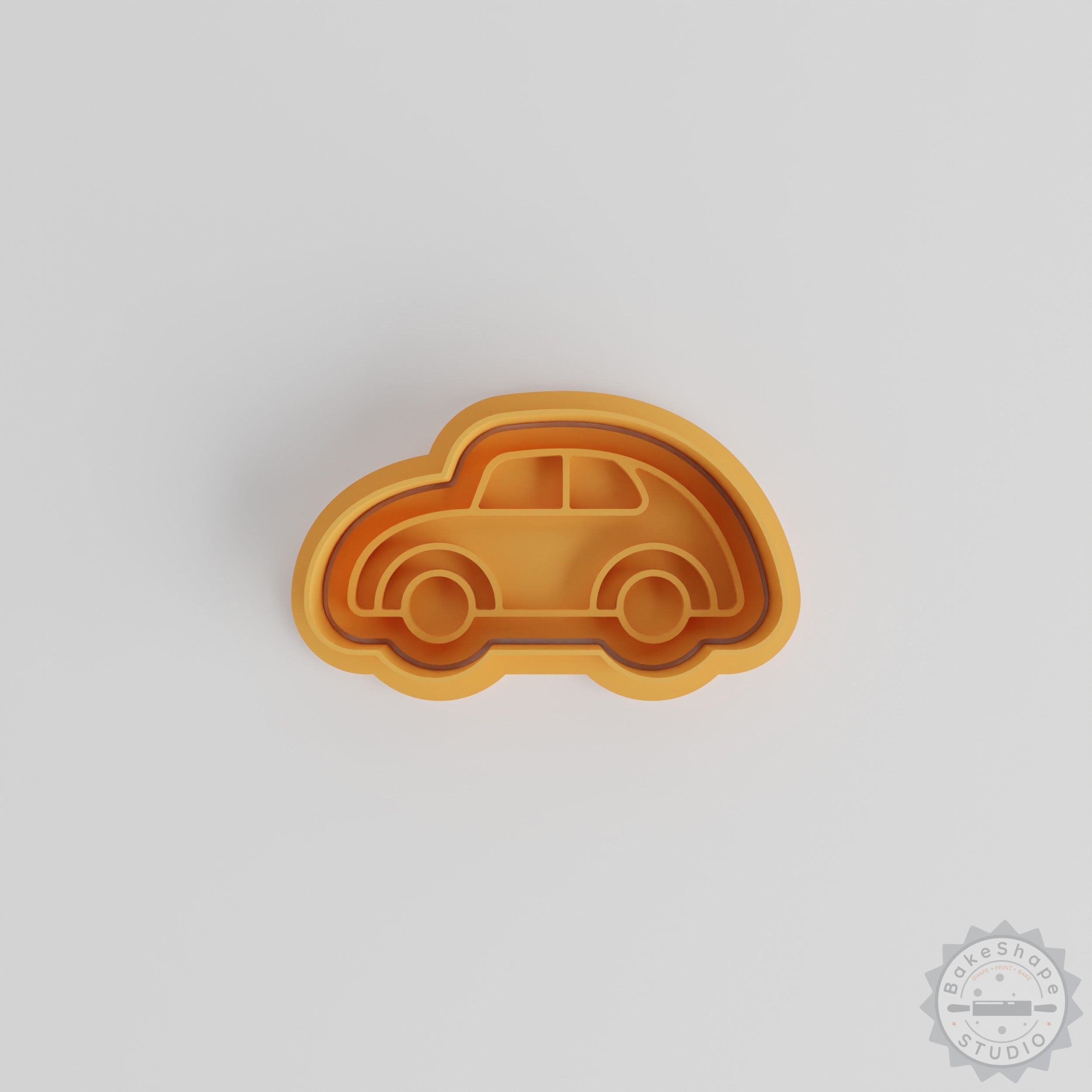Old Rounded Car Cookie Cutter Set, 6-Piece Fondant Stamp, Classic Car Design, S/M/L Sizes