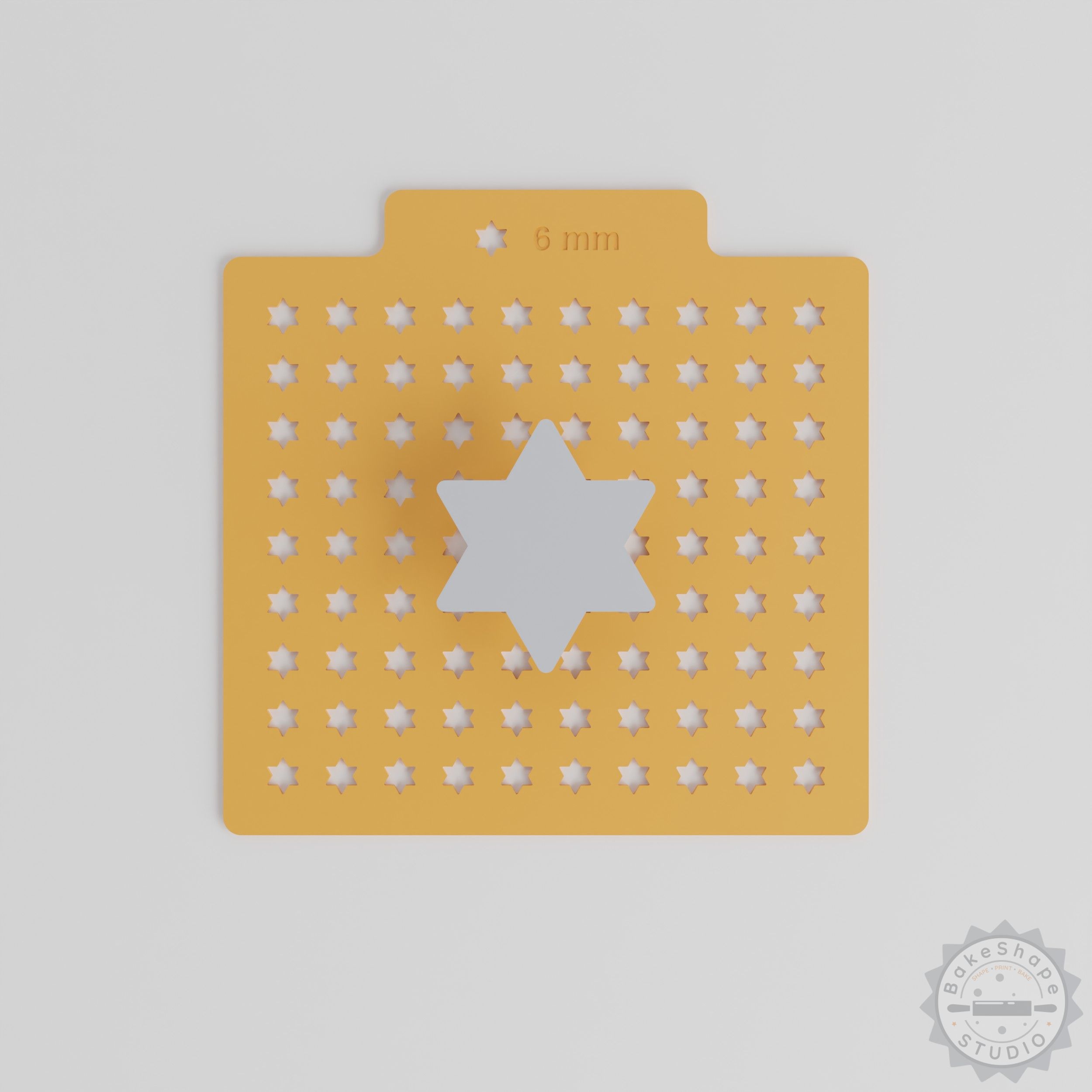 Hexagram Sprinkle Stencil Set, Star Shape Design, 5 Sizes for Sprinkles, Cocoa, Sugar, Glitter