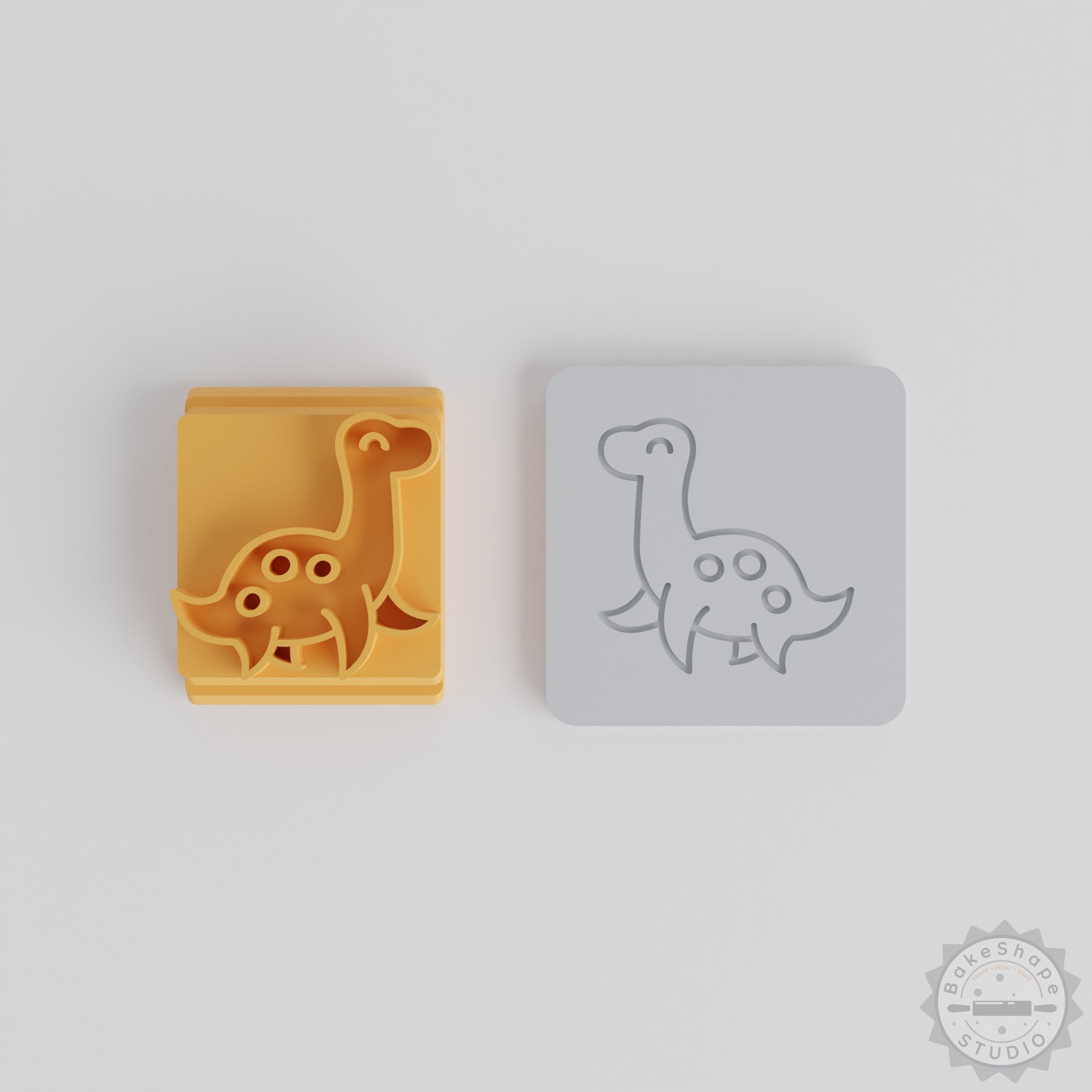 Plesiosaur Stamp Tile Set, 5 Sizes for Clay, Cookies, Fondant - Dinosaur, Prehistoric, Marine Reptile Motifs