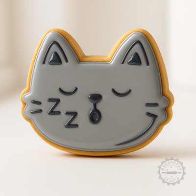 Decorated example 1 of Sleeping Cookie Cutter and Stamp Set, 6-Piece, Perfect for Cookies and Fondant, S/M/L Sizes