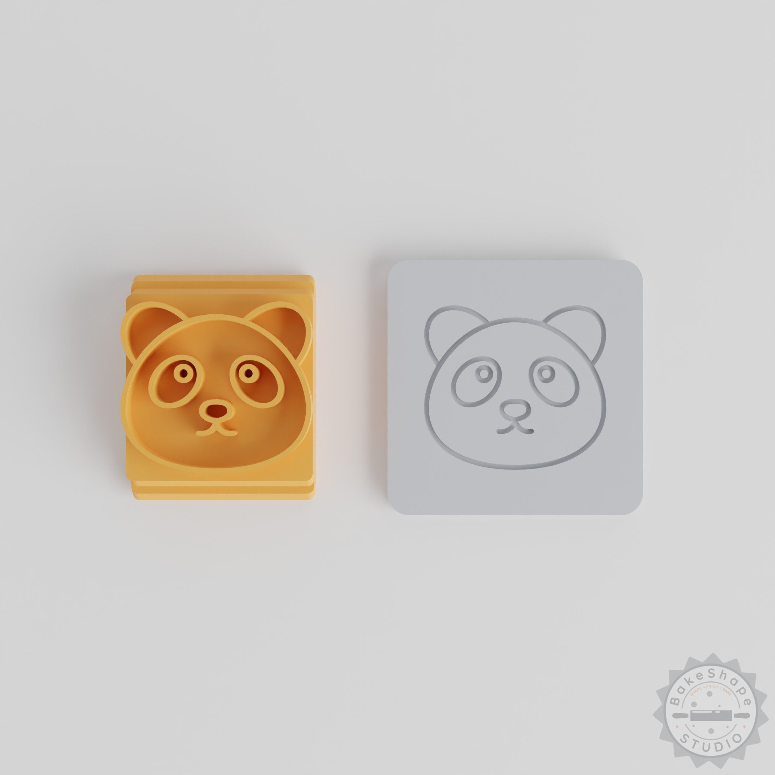 Panda Stamp Tile Set, 5 Sizes, Perfect for Clay and Cookies, Wildlife Bear Design