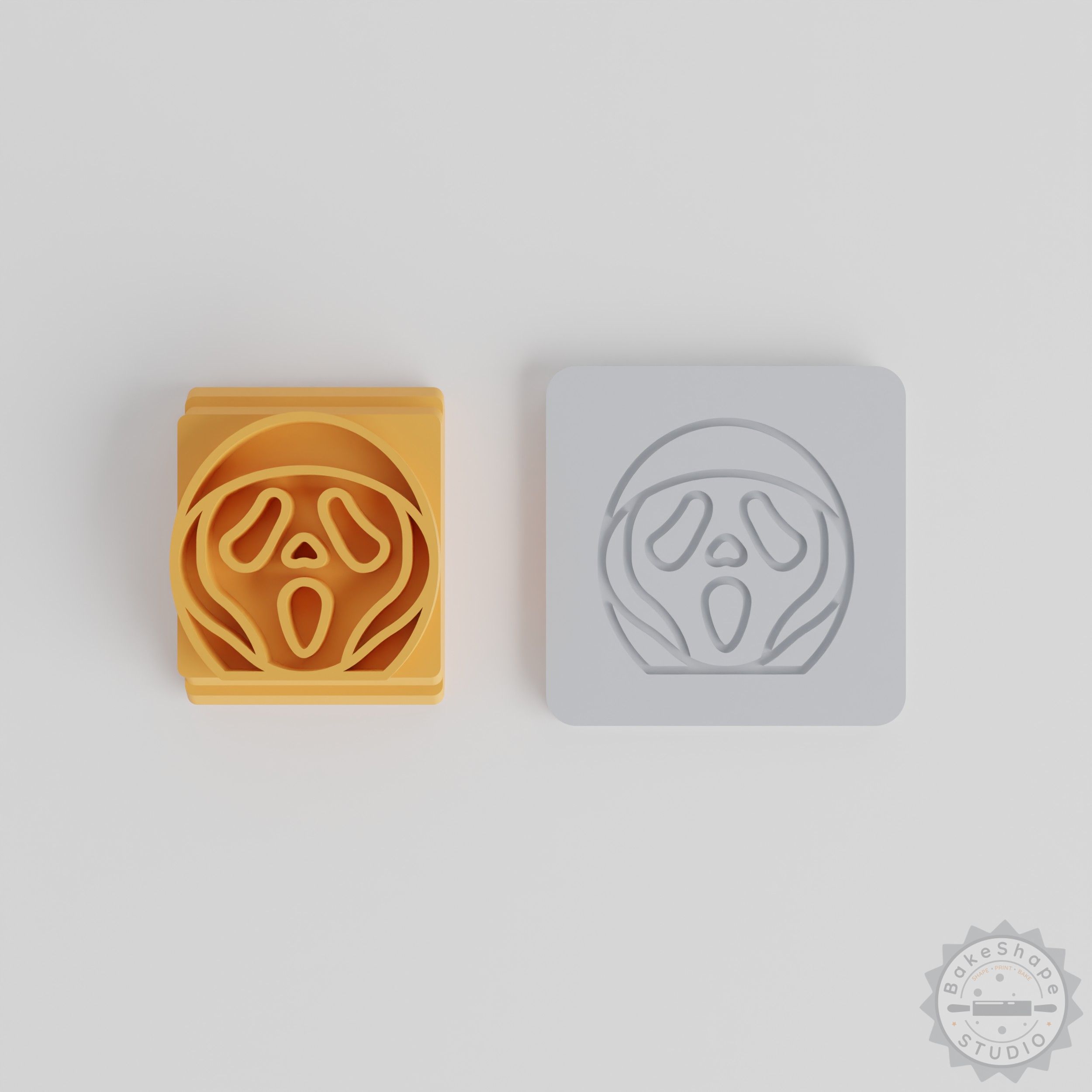 Horror Scream Stamp Set for Clay & Cookies, 5 Creepy Faces, Multiple Sizes, Perfect for Halloween