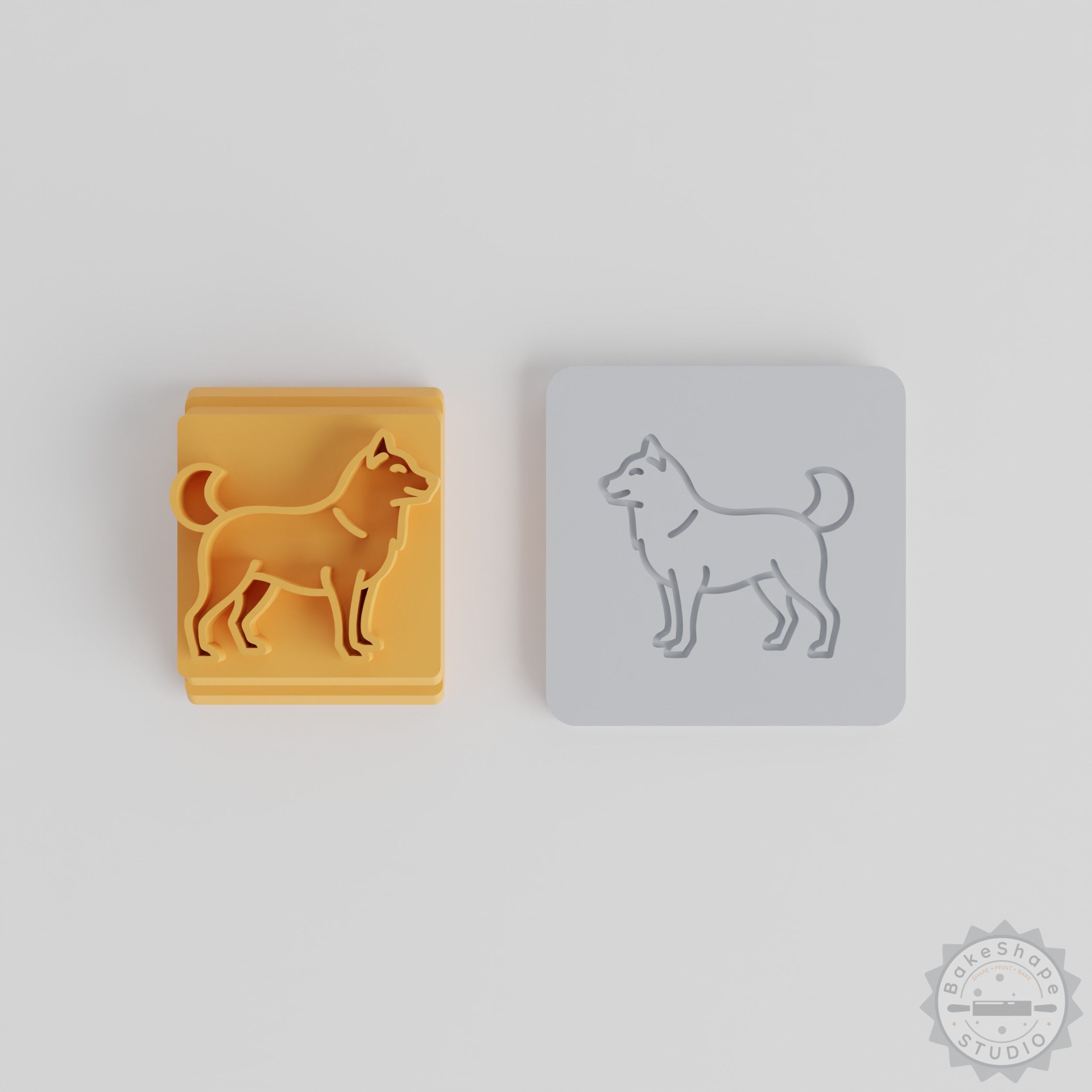 Alaskan Malamute Stamp Tile Set for Clay, Fondant & Cookies, 5 Sizes Motif, Dog Breed Craft Tool