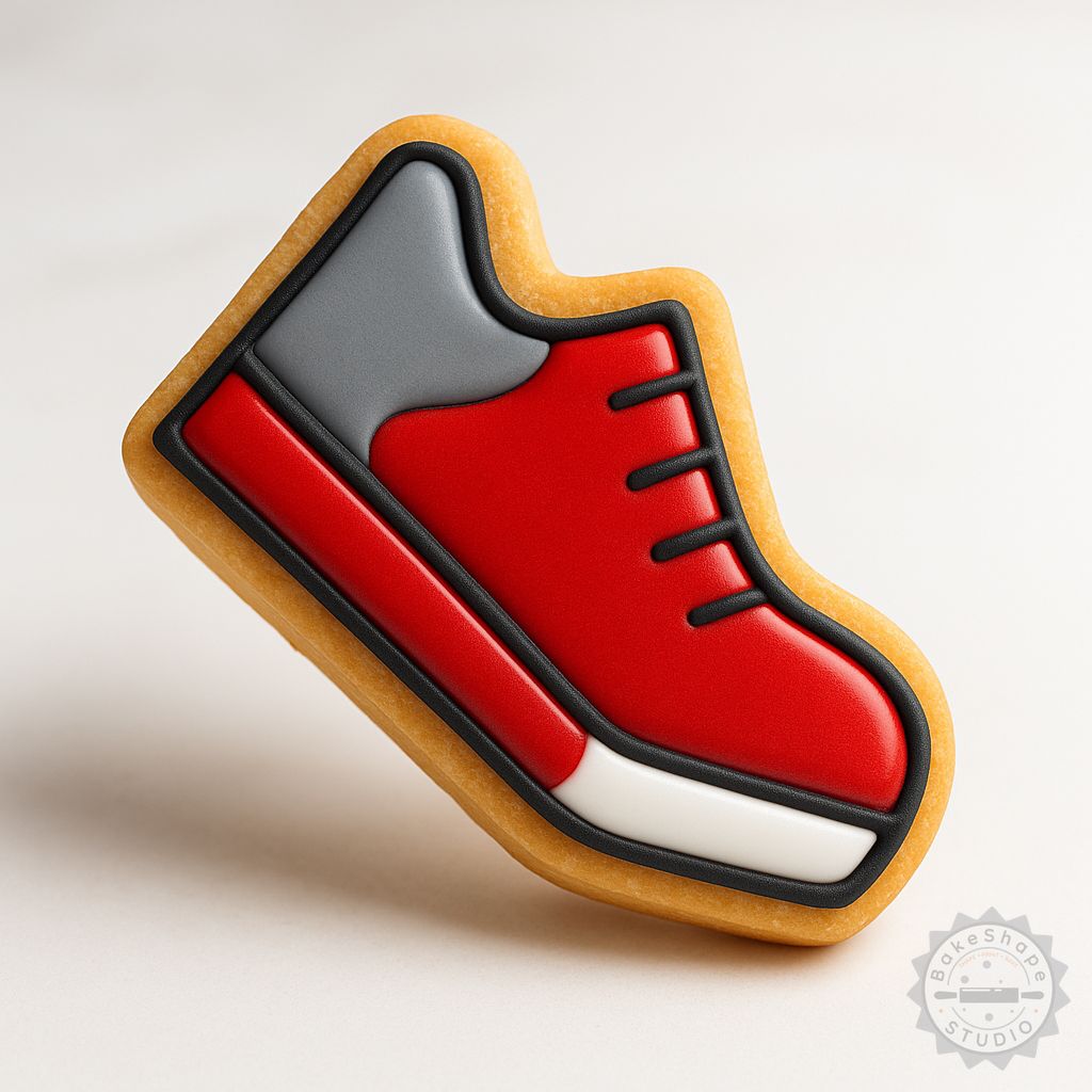 Running shoe cookie cutter and stamp set STL for 3D printing in three sizes