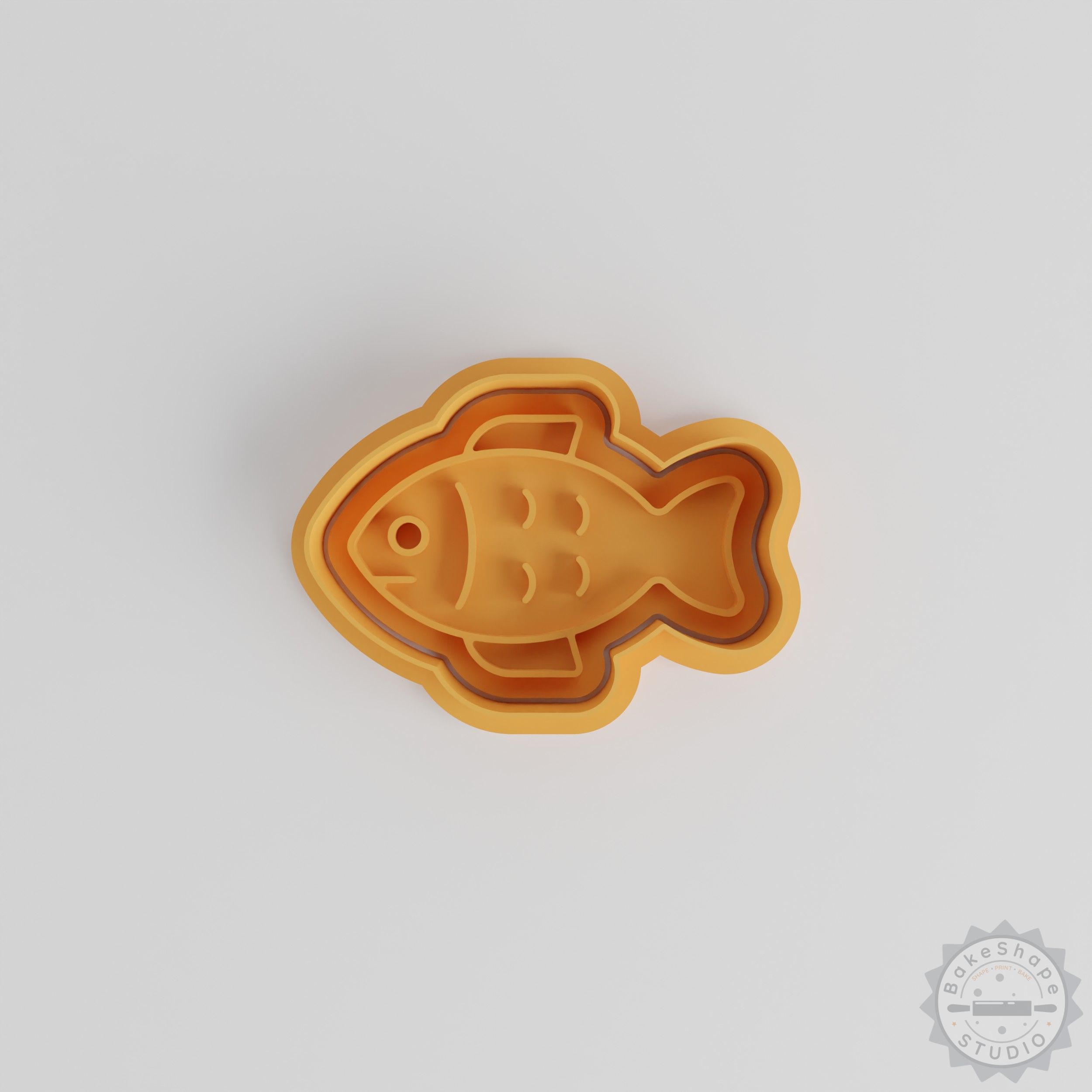 Fish Shape Cutter and Stamp Set, Perfect for Cookies or Fondant, S/M/L Sizes, 6-Piece Aquatic Cookie Cutter Collection