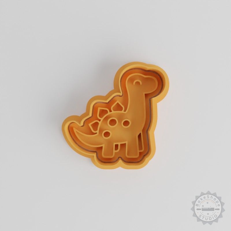 Dinosaur Cookie Cutter & Stamp Set, 6-Piece, S/M/L, Perfect for Fondant