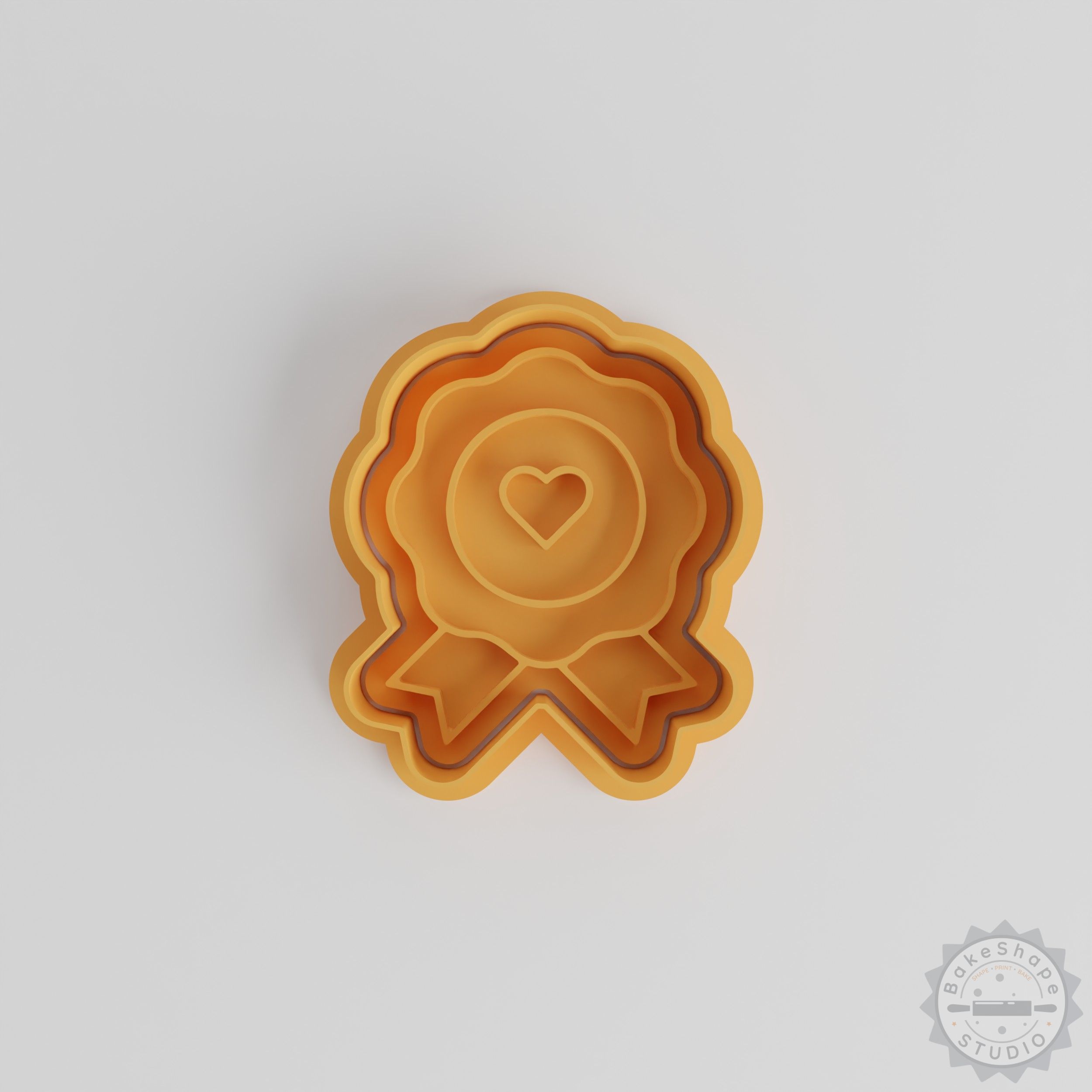 Heart Badge Cookie Cutter and Stamp Set, 6 Piece, S/M/L Sizes, Perfect for Fondant and Baking Decorations