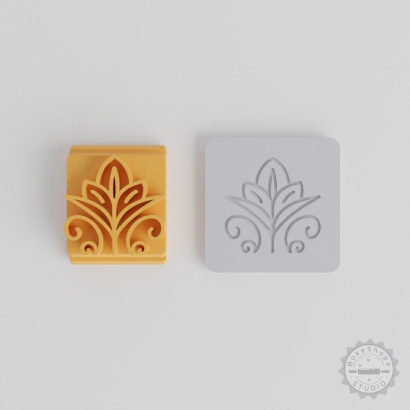 Flower Stamp Tile Set, 5 Sizes, Ideal for Clay and Baking, Dia de los Muertos Skull Design
