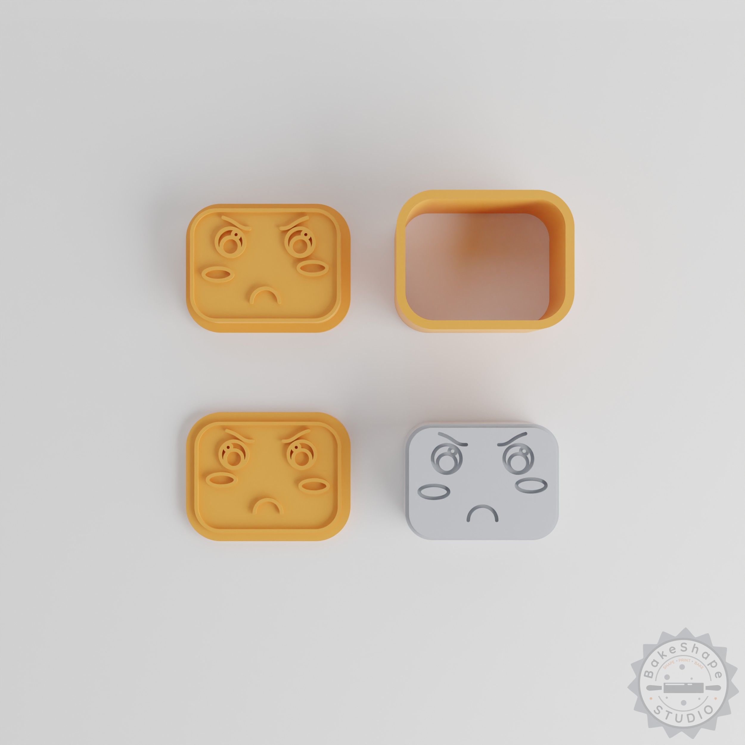 Kawaii Face Bath Bomb Mold Set, 12 Pieces, Cute Emoticon Designs, XS to L Sizes