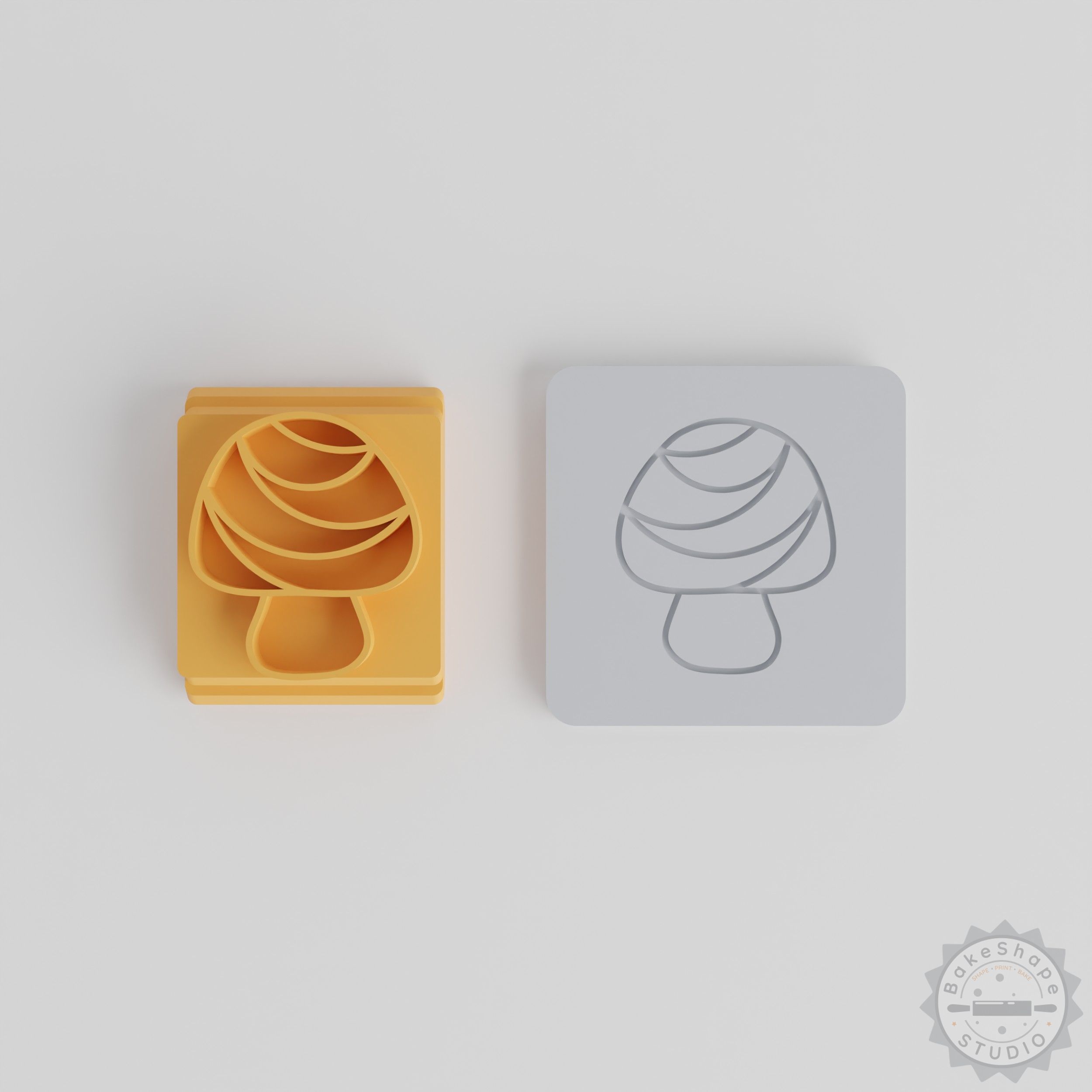 Mushroom Stamp Tile Set for Clay, Cookies, Fondant, 5 Motif Sizes