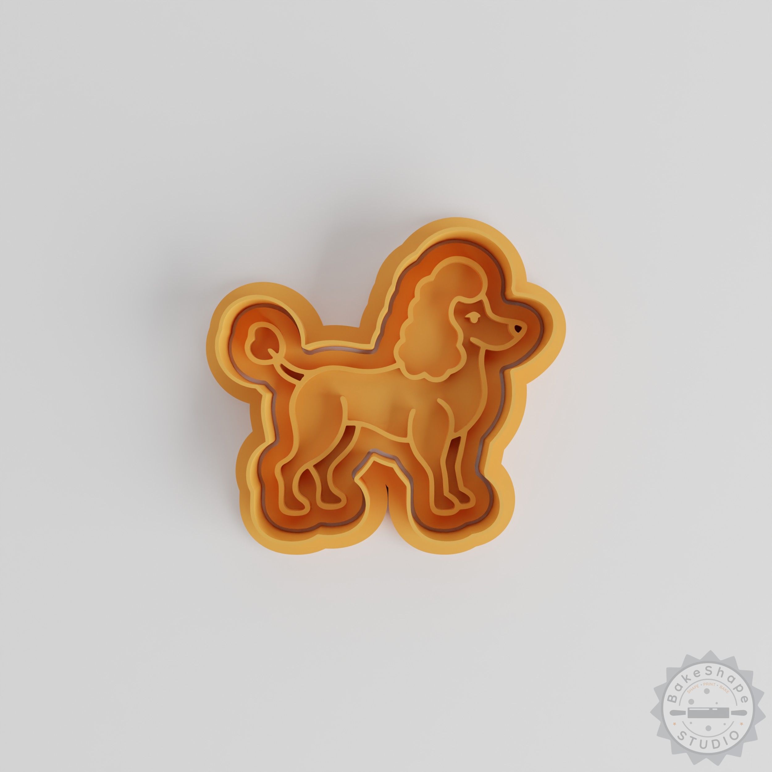 Poodle Shape Cutter and Stamp Set, Perfect for Cookies and Fondant, Includes 6 Pieces in 3 Sizes (S/M/L)