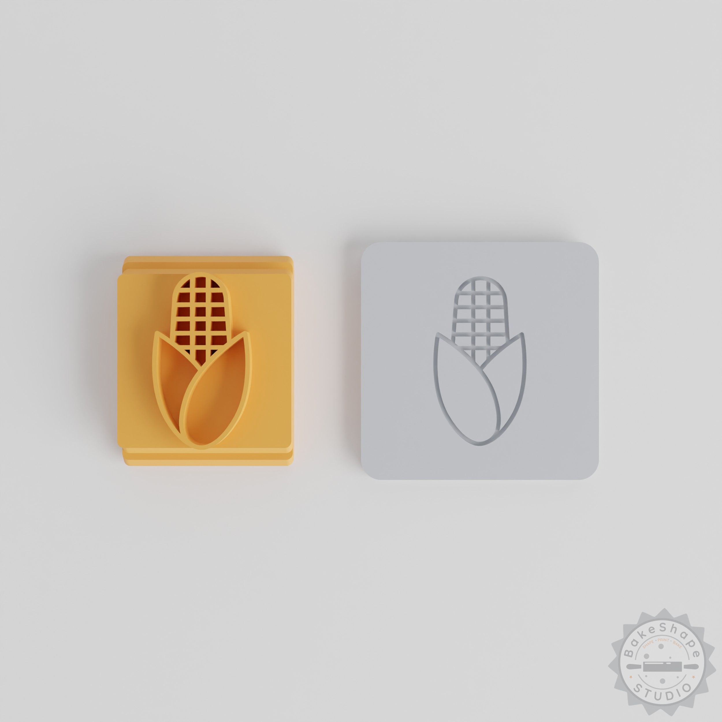 Corn Stamp Tile Set, 5 Sizes, Farm Grain Motif for Clay, Cookies, Fondant, Thanksgiving Craft Tool