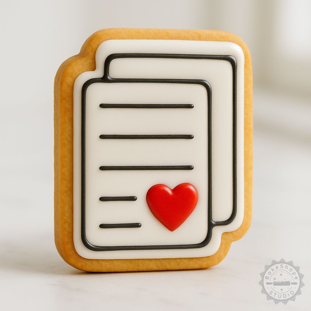 Love Letter heart-shaped cookie cutter and stamp set STL for 3D printing and fondant decoration