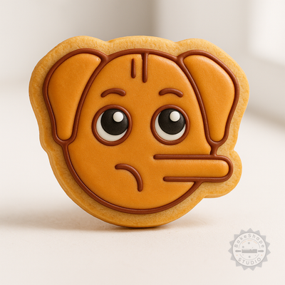 Decorated example 1 of Liar Cookie Cutter and Stamp Set, 6-Piece Dog Designs for Cookies, Fondant, Includes S/M/L Shapes