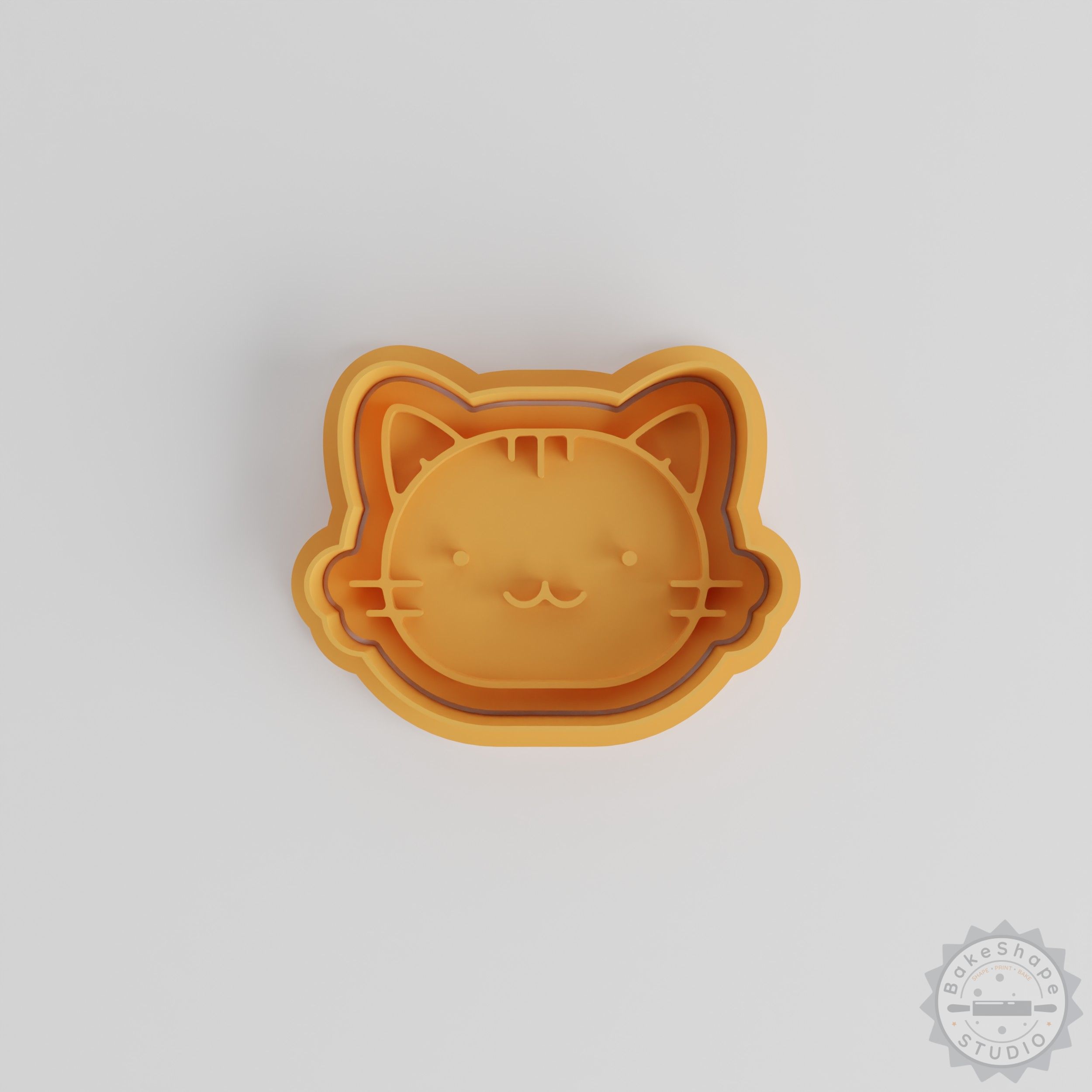 Cat Face Cookie Cutter and Stamp Set, 6-Piece, Kawaii Kitten Fondant Shapes, S/M/L Sizes
