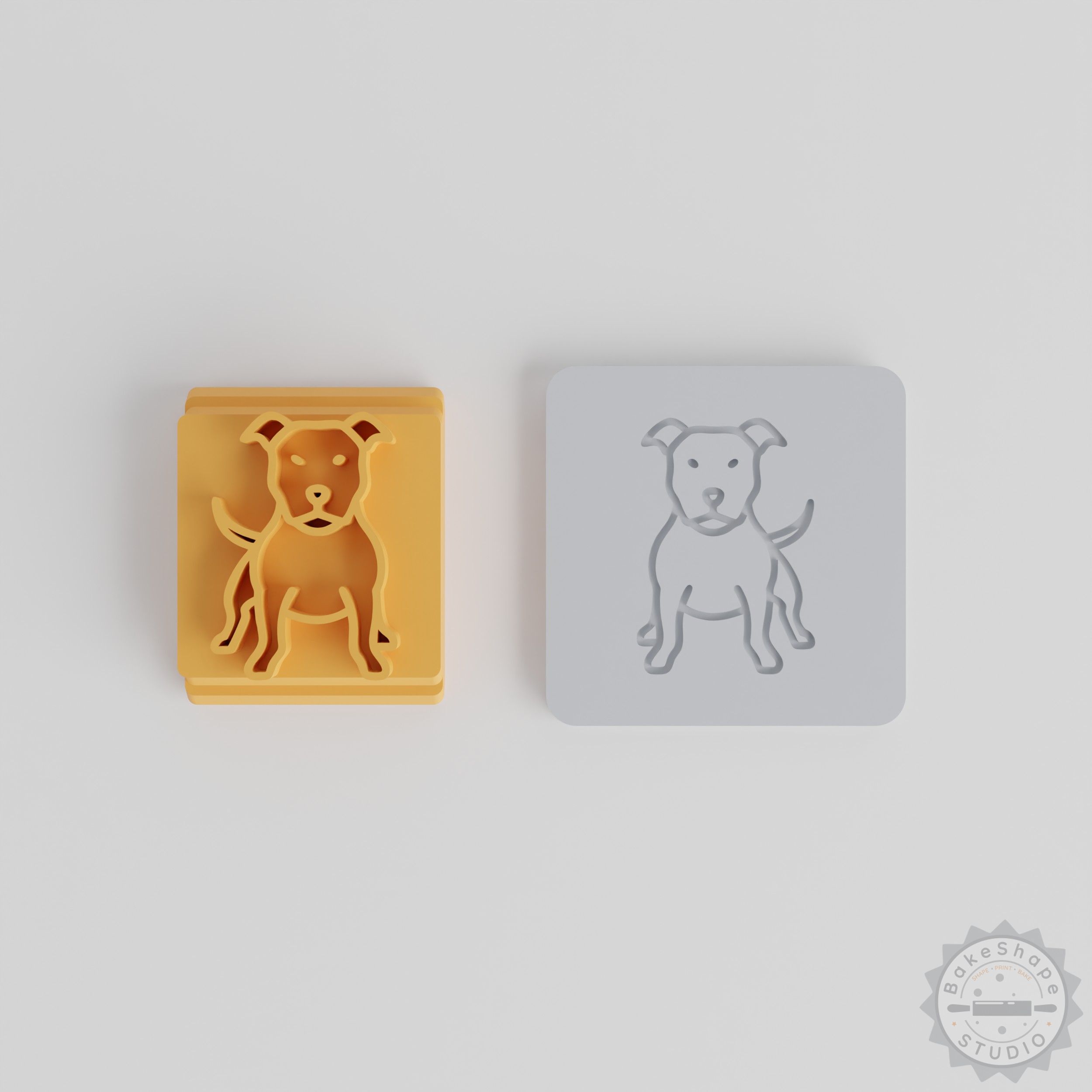American Pit Bull Stamp Tile Set for Clay, Cookies, Fondant, 5 Motif Sizes, Pet Design