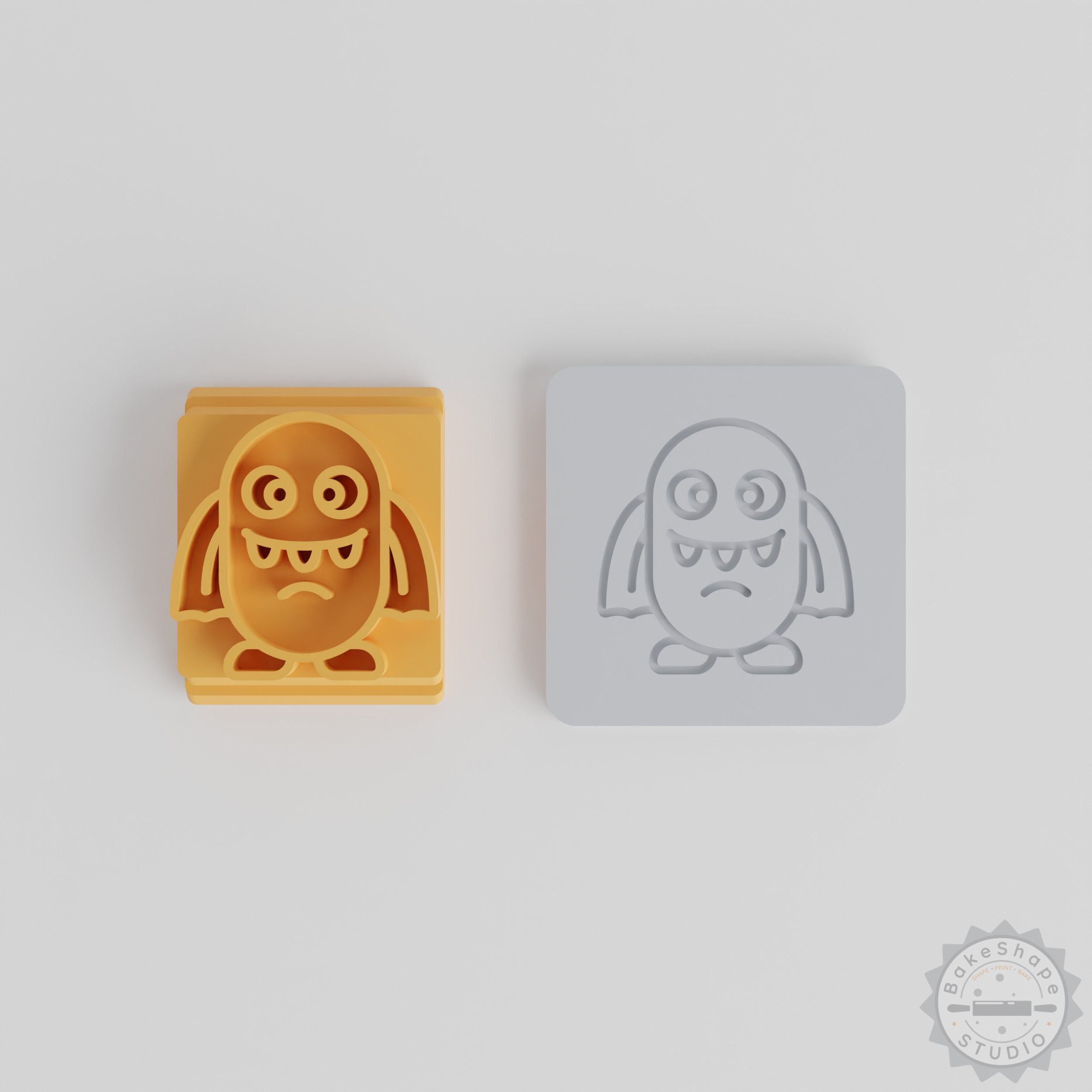 Bat Wing Monster Stamp Tile Set, 5 Sizes for Clay, Cookies, Fondant, Crafting