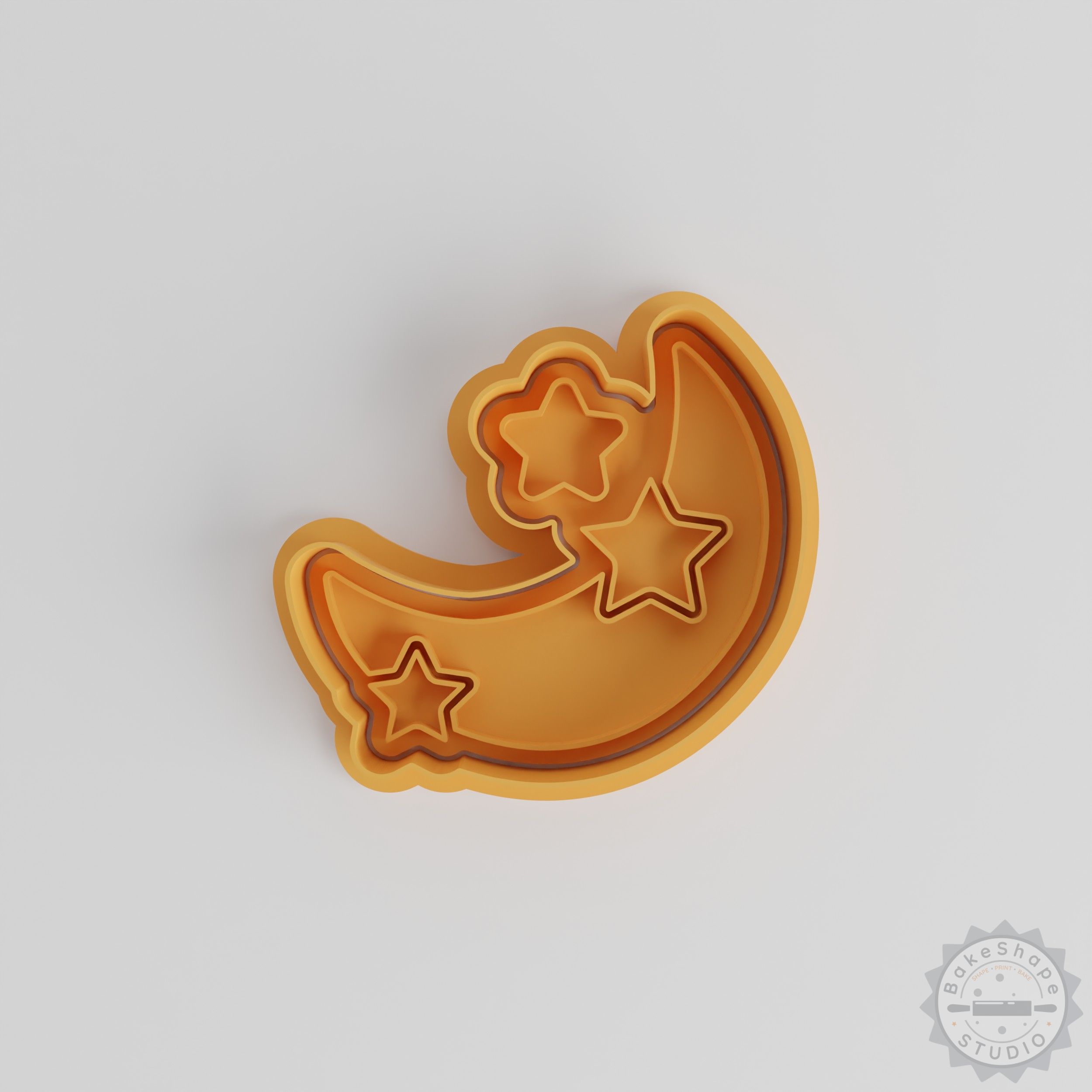 Moon Cookie Cutter and Stamp Set, 6-Piece, Perfect for Cookies & Fondant, S/M/L Sizes, Lunar Night Sky Design