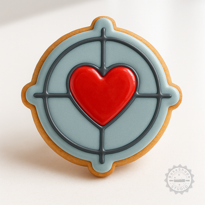 Decorated example 1 of Crosshair Shape Cutter & Stamp Set, 6-Piece, Perfect for Cookies, Fondant, Multiple Sizes