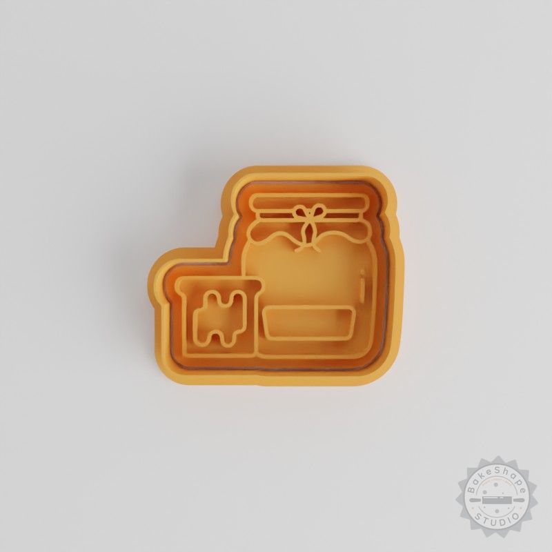 Cookie and Fondant Shape Cutter Set with Jam, Includes Sweet Spread, 6-Piece Preserves Stamp, S/M/L Sizes