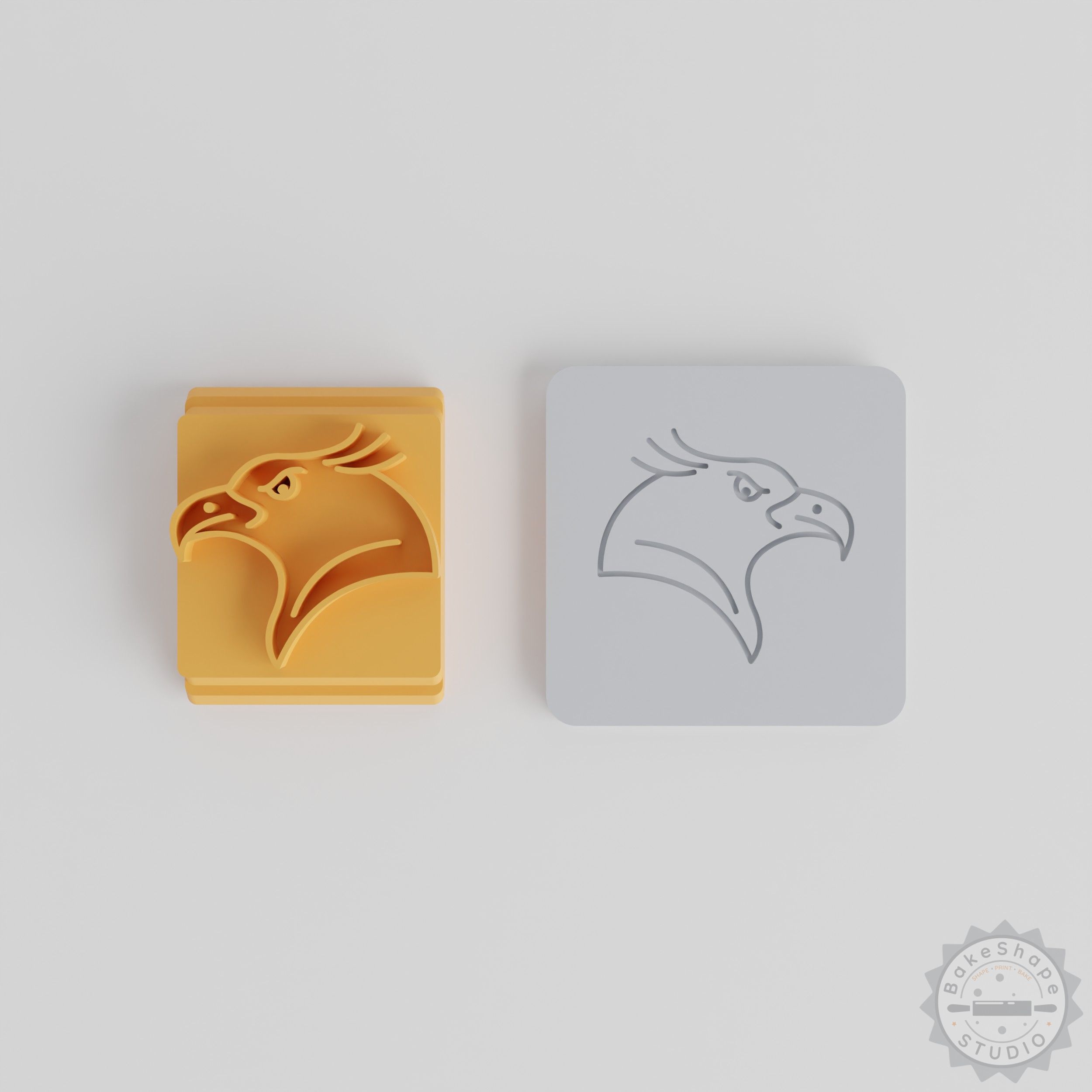 Eagle Stamp Tile Set, Animal Motif, 5 Piece Collection, 20-40mm Sizes, for Clay, Cookies, Fondant