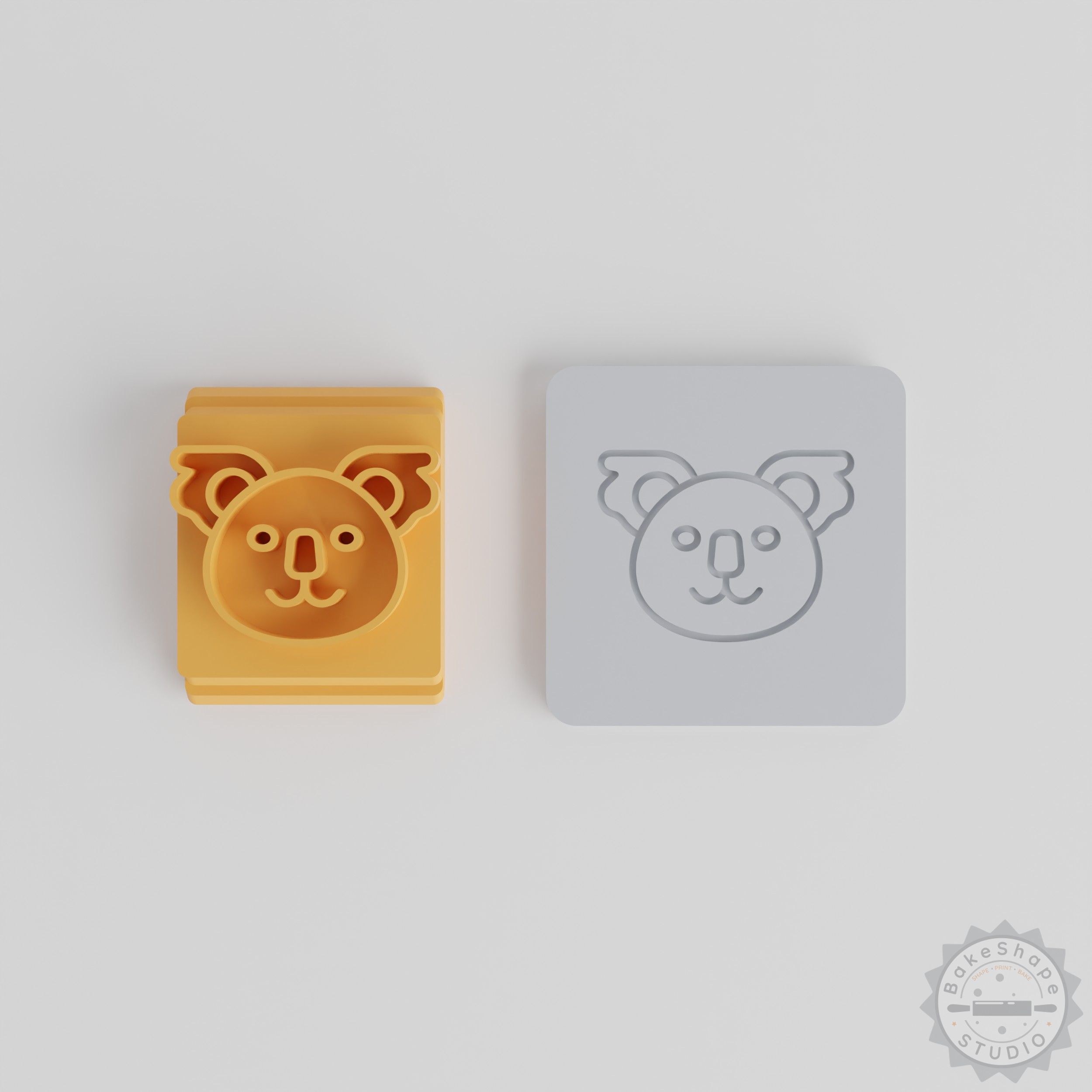 Koala Stamp Tile Set, 5 Pieces, Motif Sizes 20-40mm for Clay, Cookies, Fondant, Cute Australian Marsupial Design