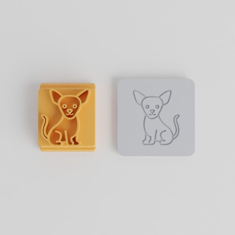 Chihuahua Stamp Tile Set, 5 Sizes, Perfect for Clay, Cookie, Fondant Crafting