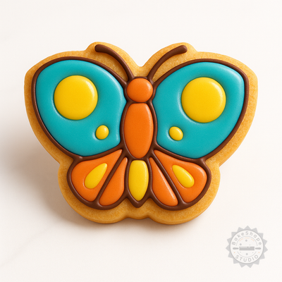 Decorated example 1 of Butterfly Shape Cutter and Stamp Set, Perfect for Cookies and Fondant, 6 Pieces, Three Sizes