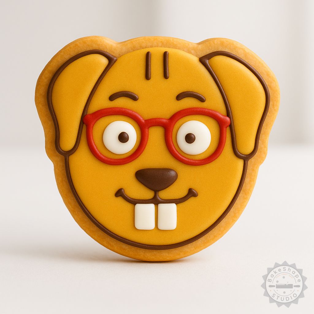 Intelligent dog cookie cutter and stamp set STL for 3D printing in small, medium, and large sizes