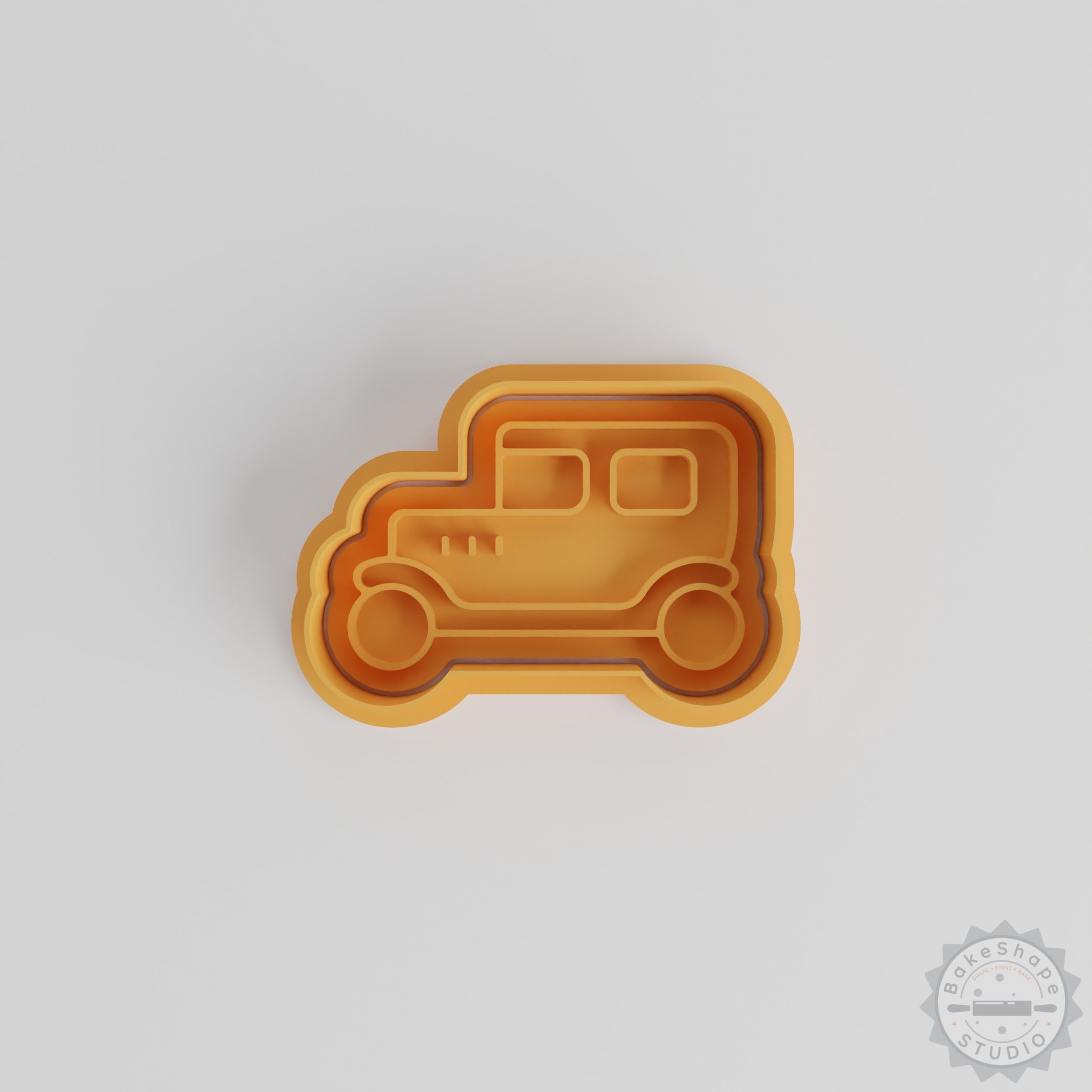 Vintage Car Shape Cutter and Stamp Set, Perfect for Cookies and Fondant, 6-Piece Collection, S/M/L Sizes