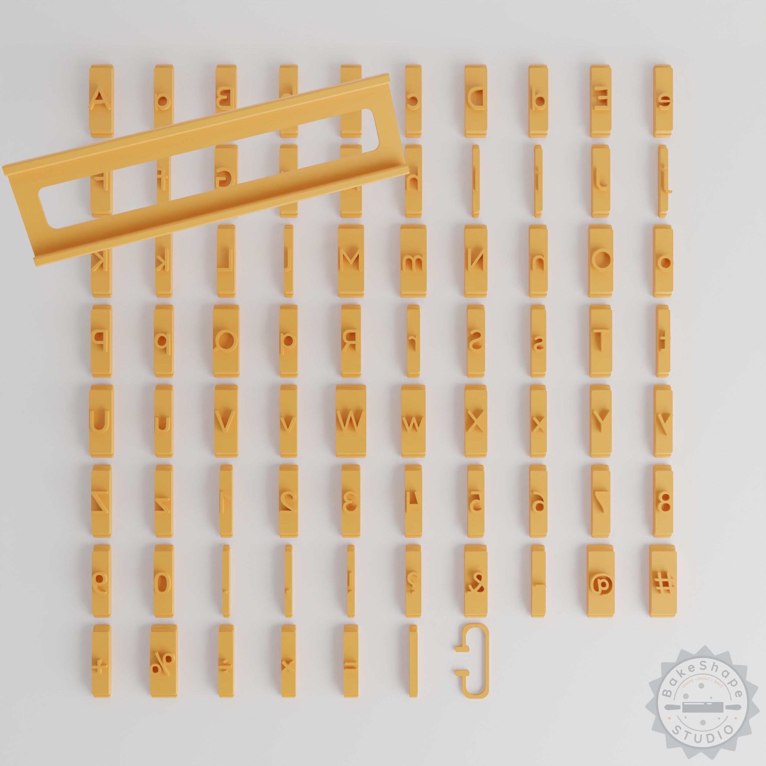 Fredoka Font Tile Set 1/2" for Clay, Cookies, Fondant, 80 Piece Craft Collection