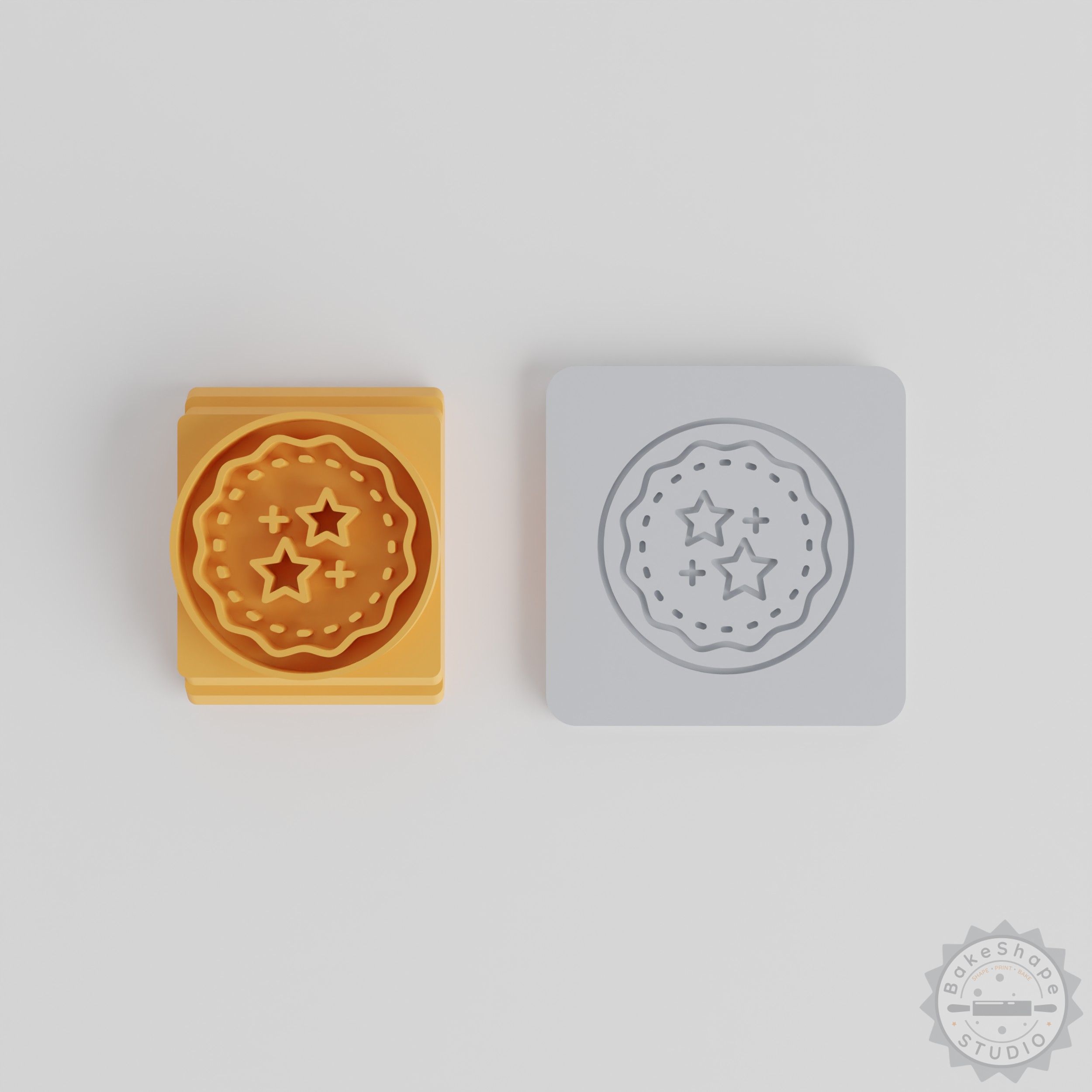 Pudding Design Stamp Tile Set, 5-Piece, for Clay, Cookies, Fondant, 5 Sized Motifs