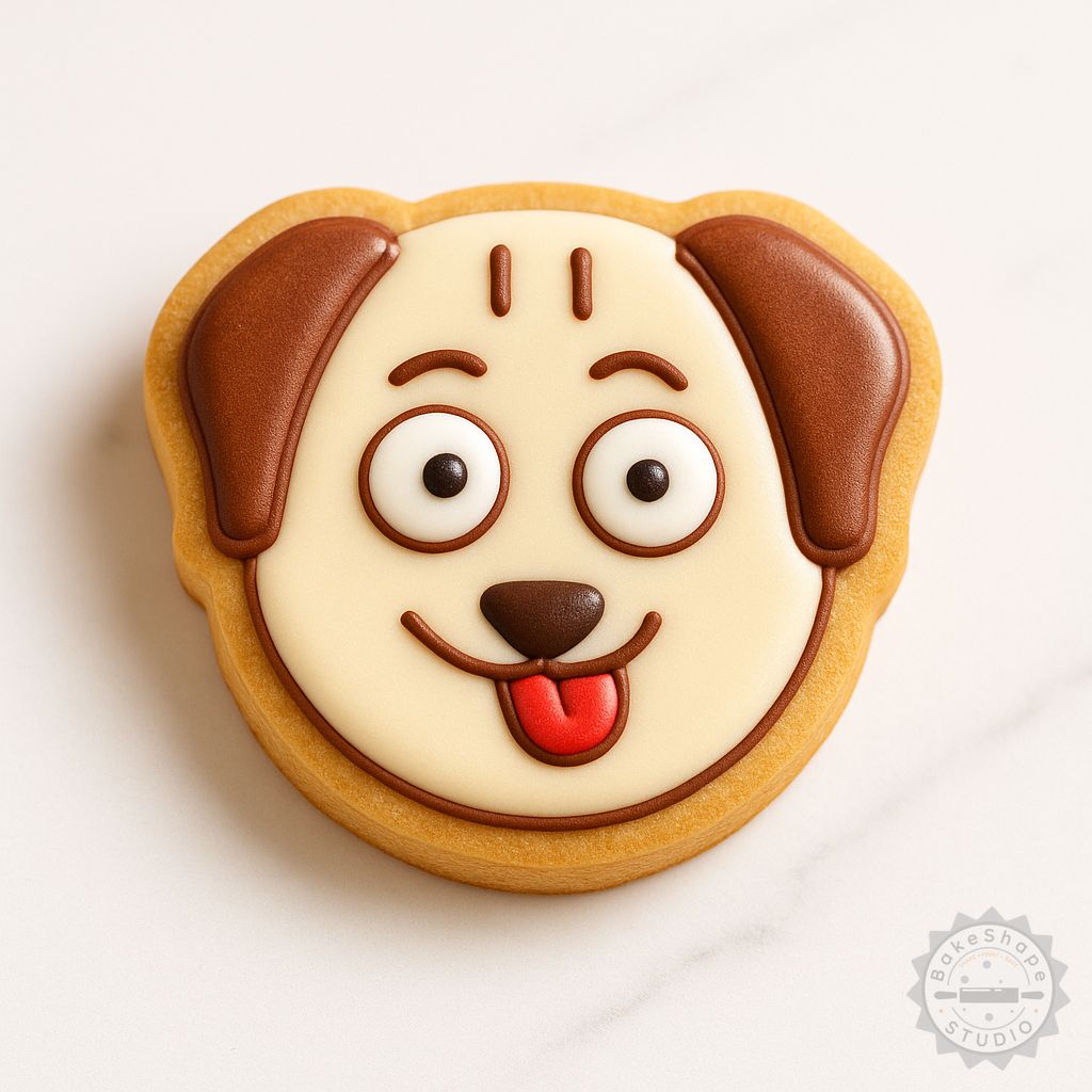 Dog face cookie cutter and stamp set STL for 3D printing with multiple sizes