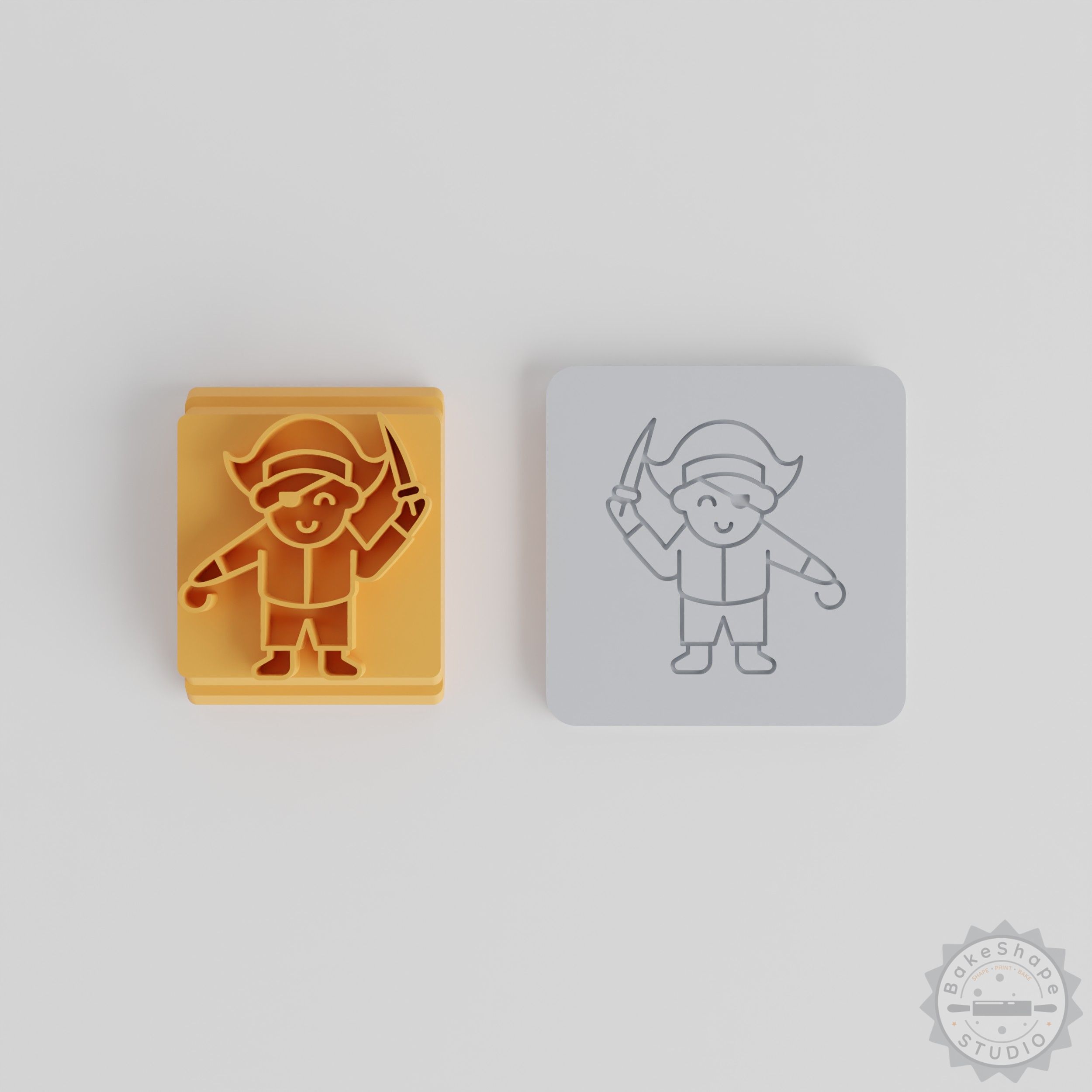 Pirate Stamp Tile Set, 5 Motif Sizes, Perfect for Clay, Cookie, Fondant Crafting