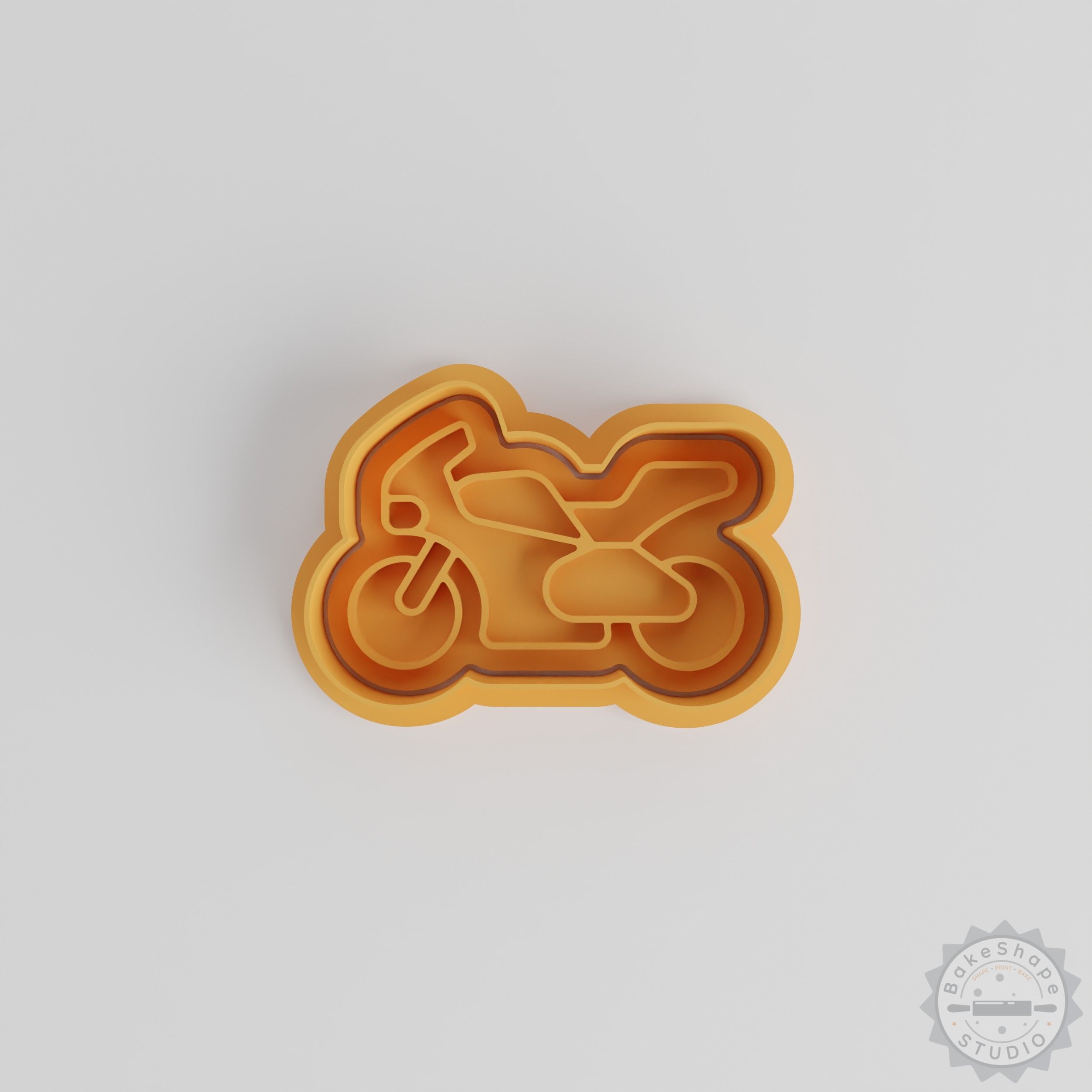 Sports Motorbike Cookie Cutter Set, Stamp, Fondant Shape Tool, 6 Piece, S/M/L Sizes