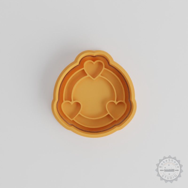 Heart Shape Cookie Cutter and Stamp Set, Love and Romantic Designs, 3 Sizes, 6 Pieces
