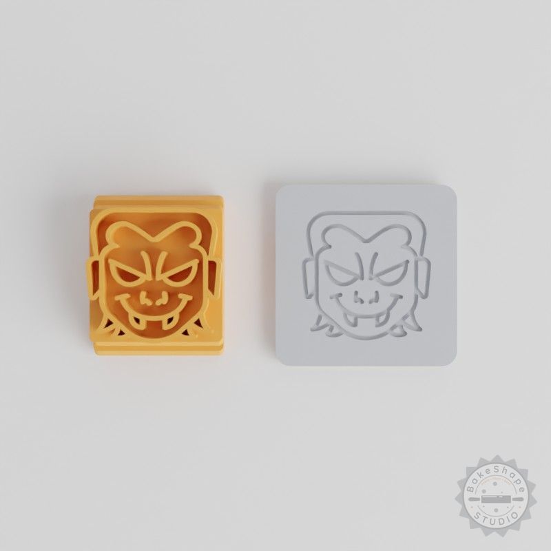 Vampire Boy Stamp Tile Set, 5 Sizes, Halloween Cookie & Fondant Stamps