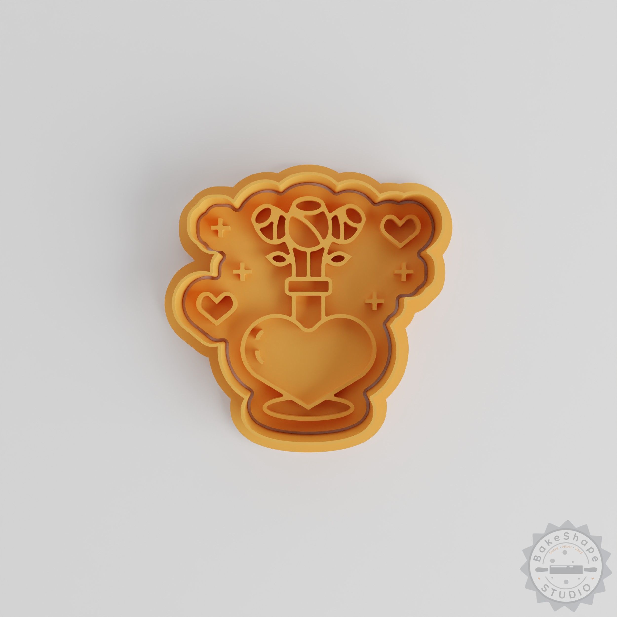 Heart Shape Cutter Stamp Set, 6-Piece, S/M/L Sizes, Cookie Fondant Baking Tool