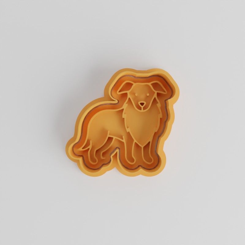 Border Collie Cookie Cutter Set, 6-Piece Shape & Stamp Kit, Perfect for Cookies & Fondant, S/M/L Sizes