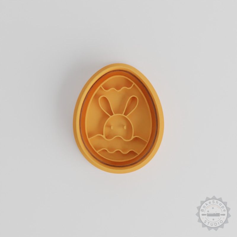 Happy Easter Cookie Cutter & Stamp Set, Easter Bunny & Egg Shapes, 6-Piece Baking Bundle