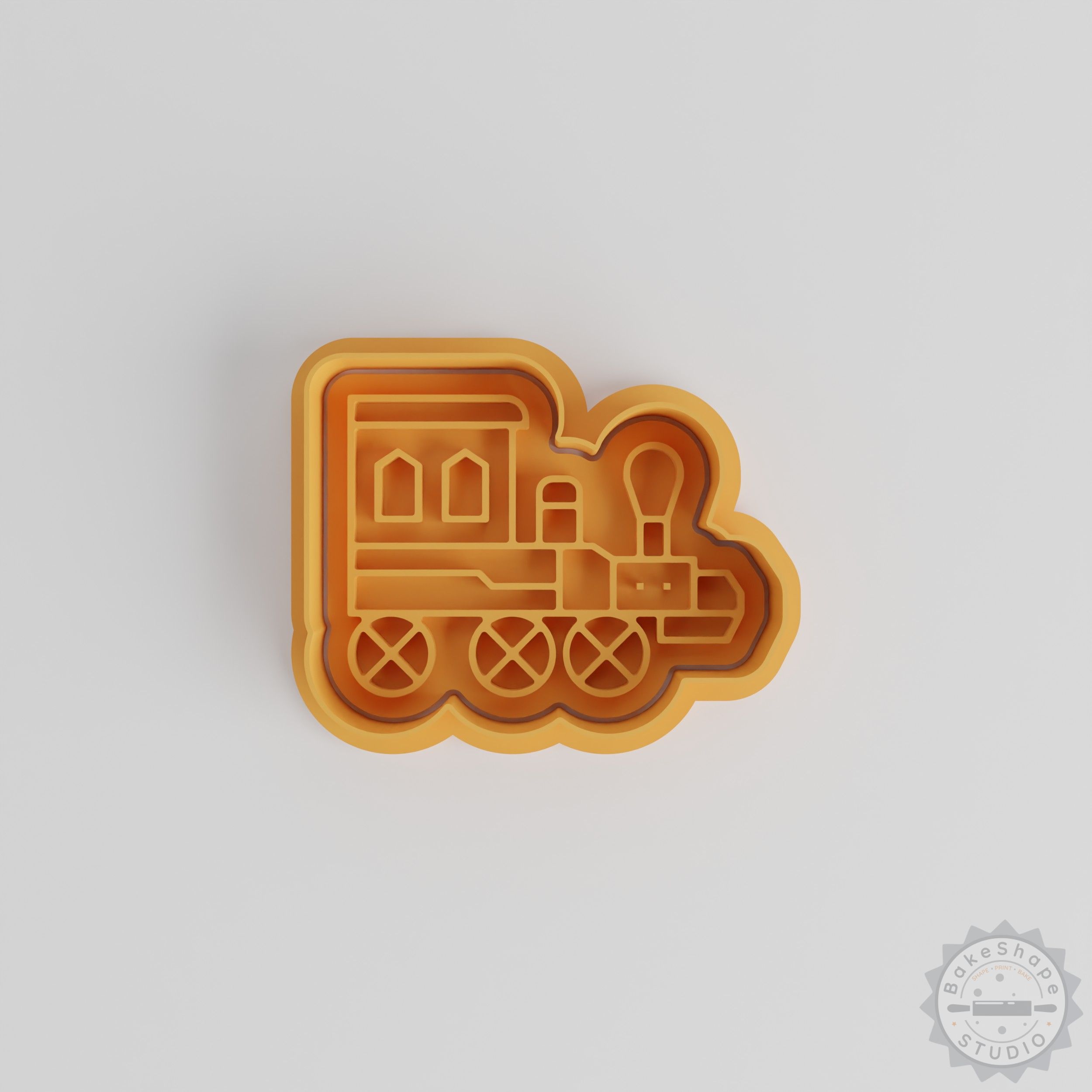 Train cookie cutter and stamp set STL including three sizes for baking and decorating
