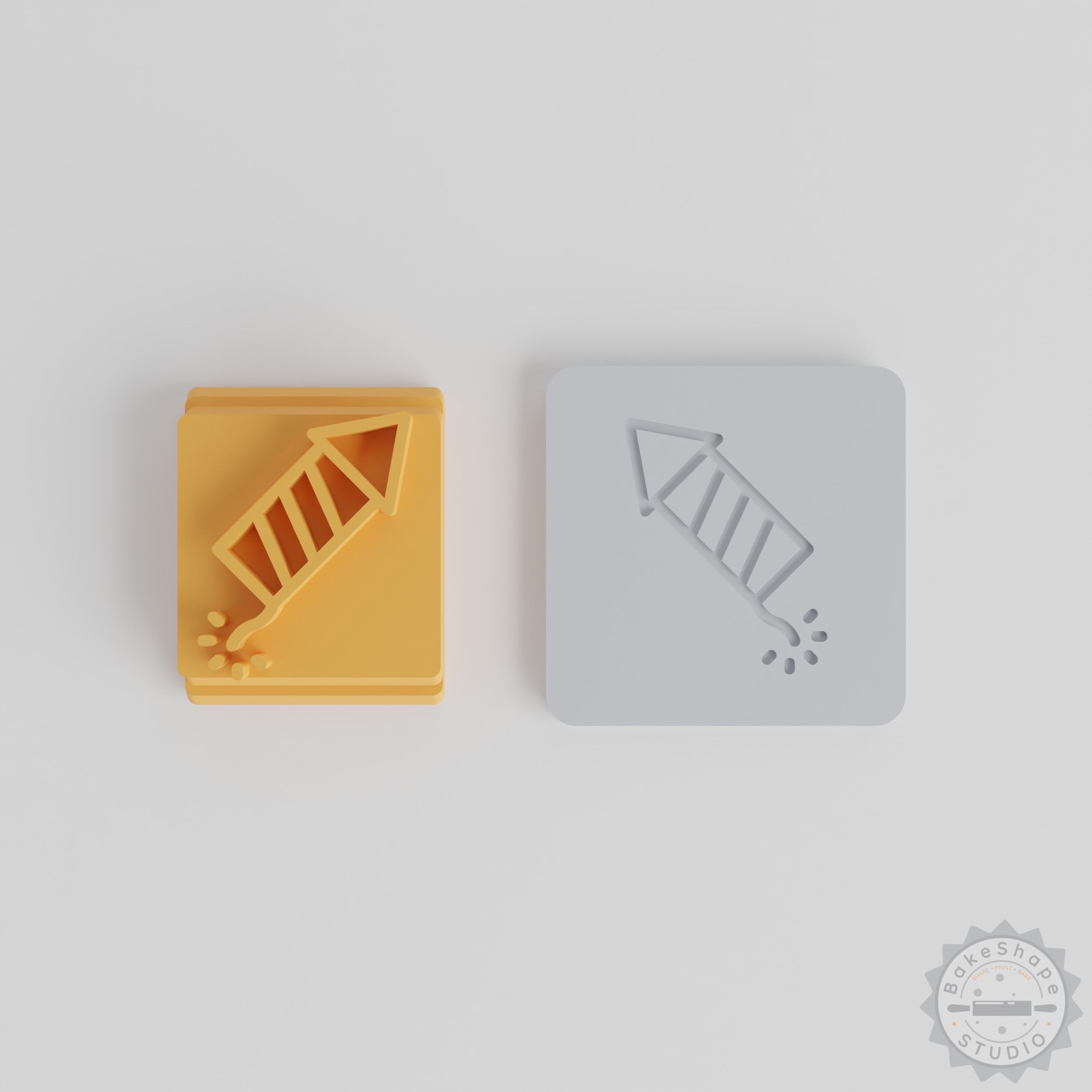 Firework Rocket Stamp Set, 5 Motif Sizes Perfect for Clay, Cookies, Fondant, Party Crafts