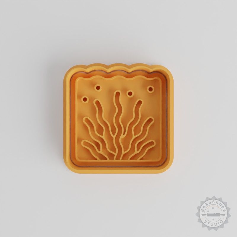 Seaweed Shape Cutter and Stamp Set, Perfect for Cookies & Fondant, Includes 6 Pieces in S/M/L Sizes