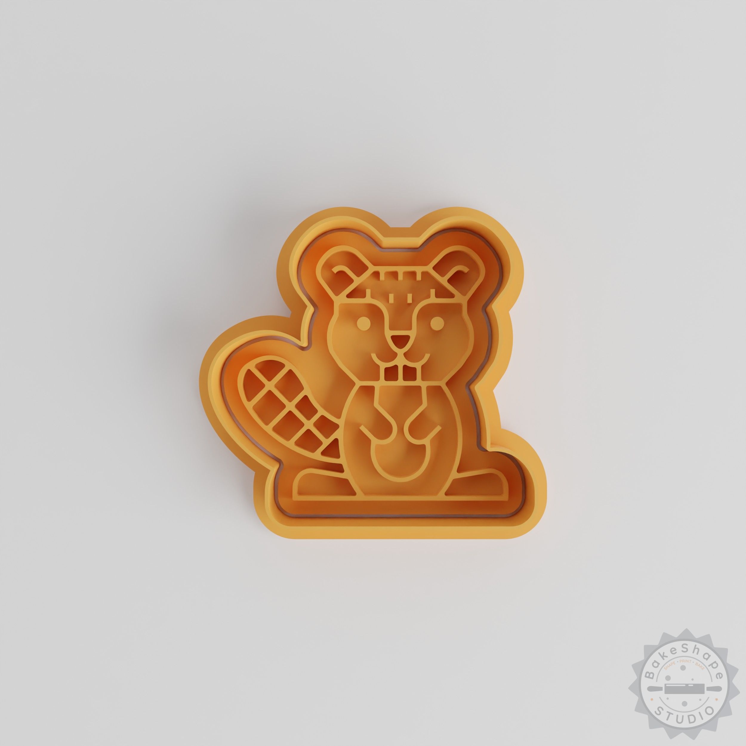 Beaver Cookie Cutter & Stamp Set, Wildlife Theme, 6-Piece, 3 Sizes