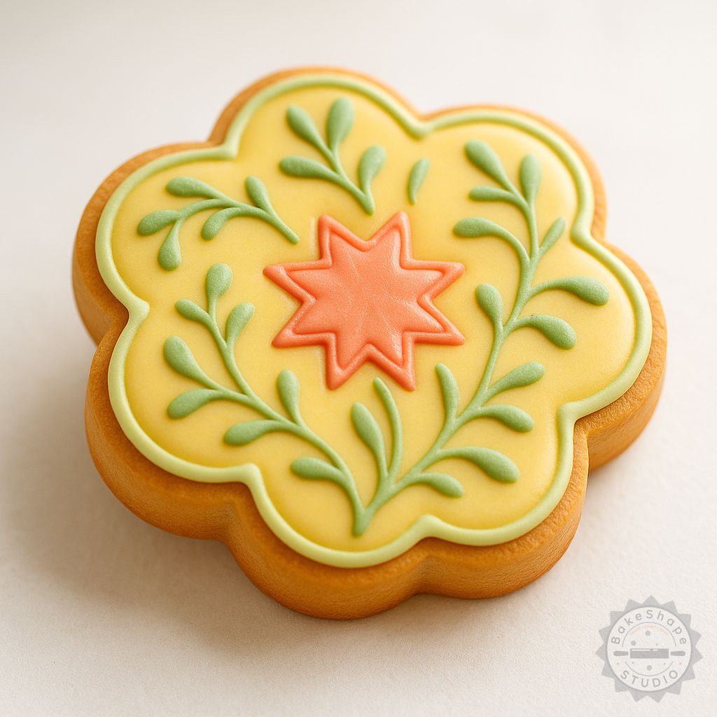 Flower shape cookie cutter and stamp STL set with small, medium, and large sizes for 3D printing